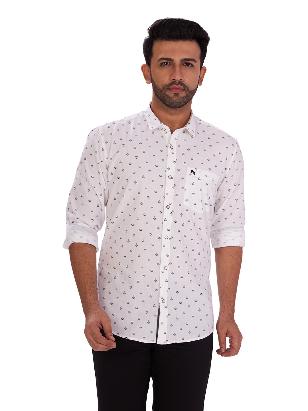 D'cot by Donear | D'cot by Donear Mens White Cotton Casual Shirts