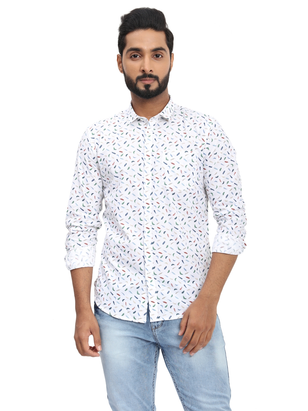 D'cot by Donear | D'cot by Donear Men's White Cotton Casual Shirts