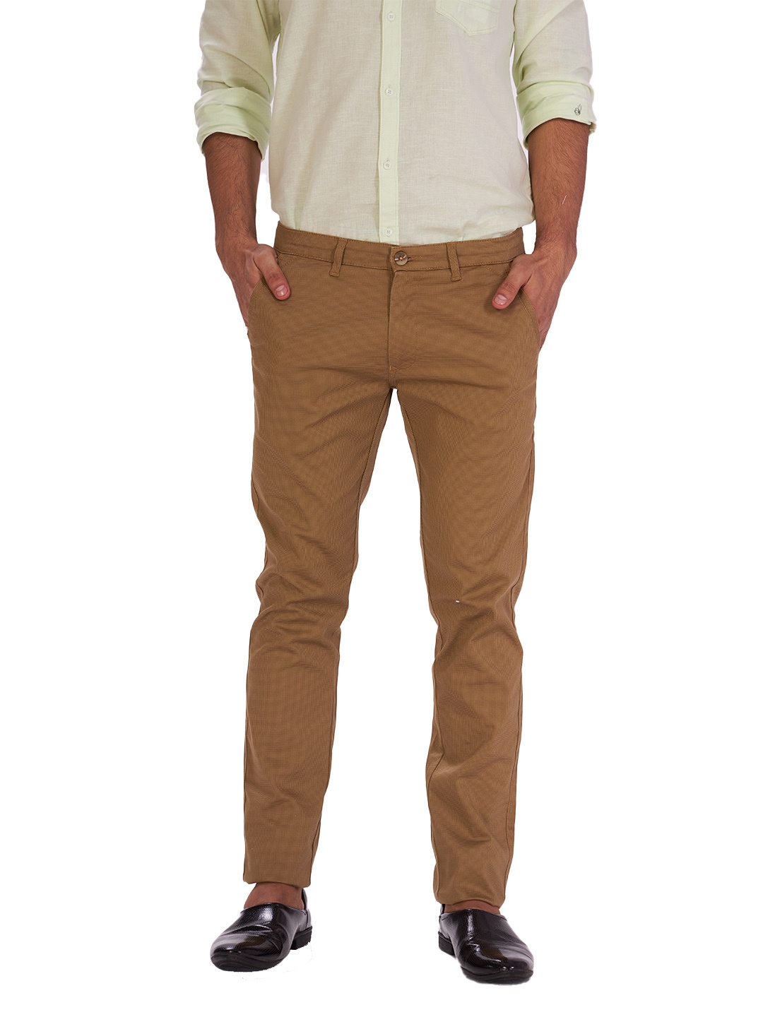 D'cot by Donear | D'cot by Donear Men's Brown Cotton Trousers