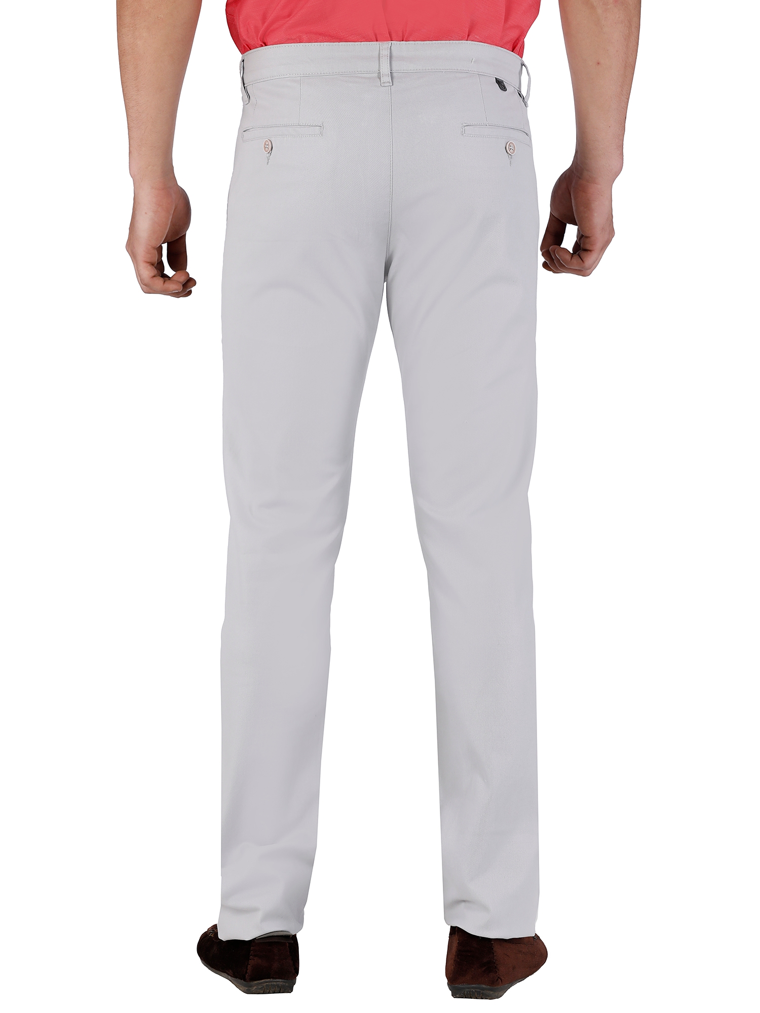 D'cot by Donear | D'cot by Donear Men Grey Cotton Relaxed Solid Casual Trouser