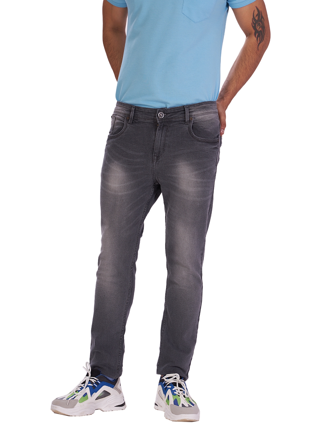 D'cot by Donear | D'cot by Donear Men's Grey Cotton Jeans