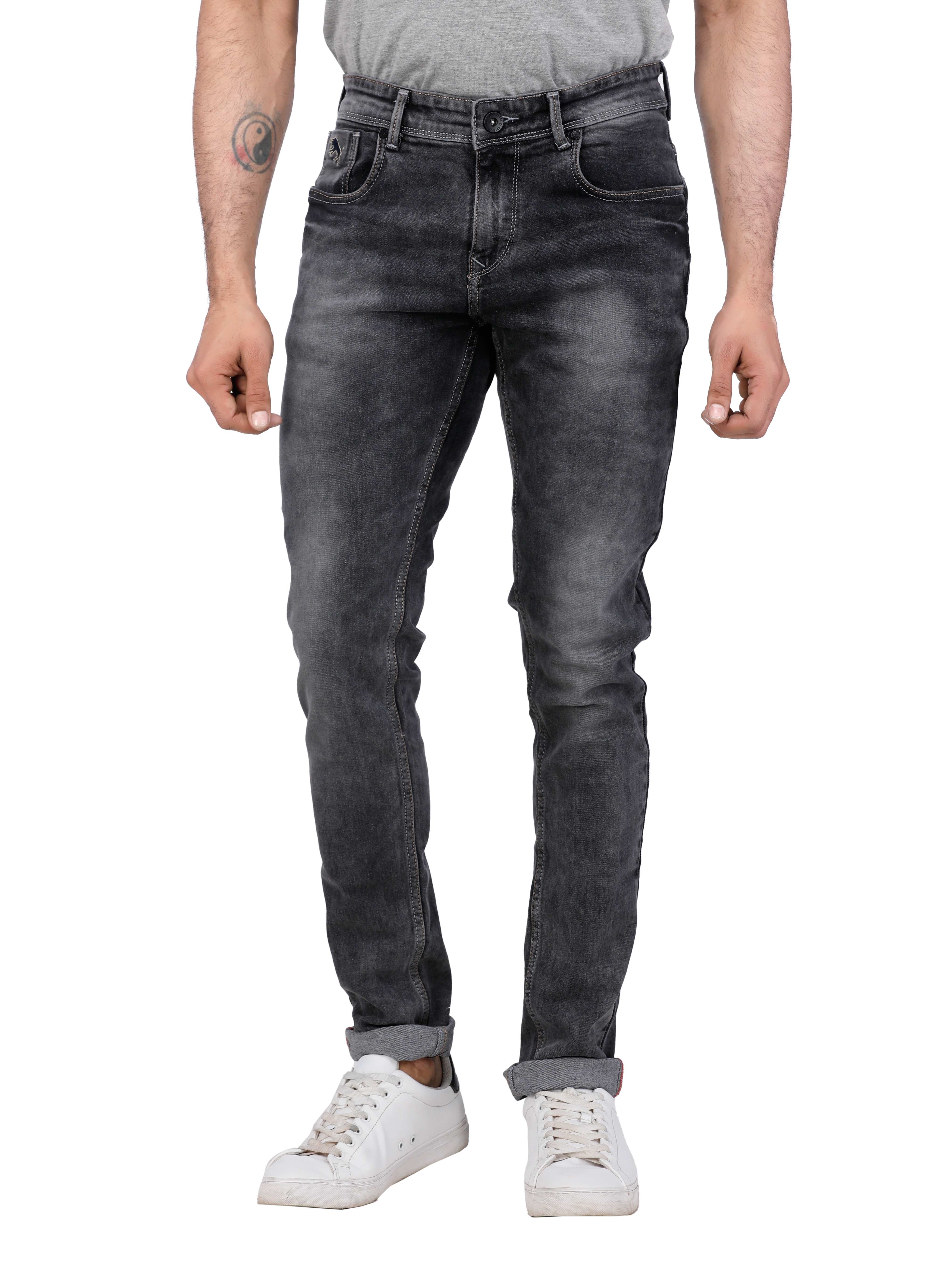 D'cot by Donear | D'cot by Donear Men Black Cotton Skinny Solid Jeans