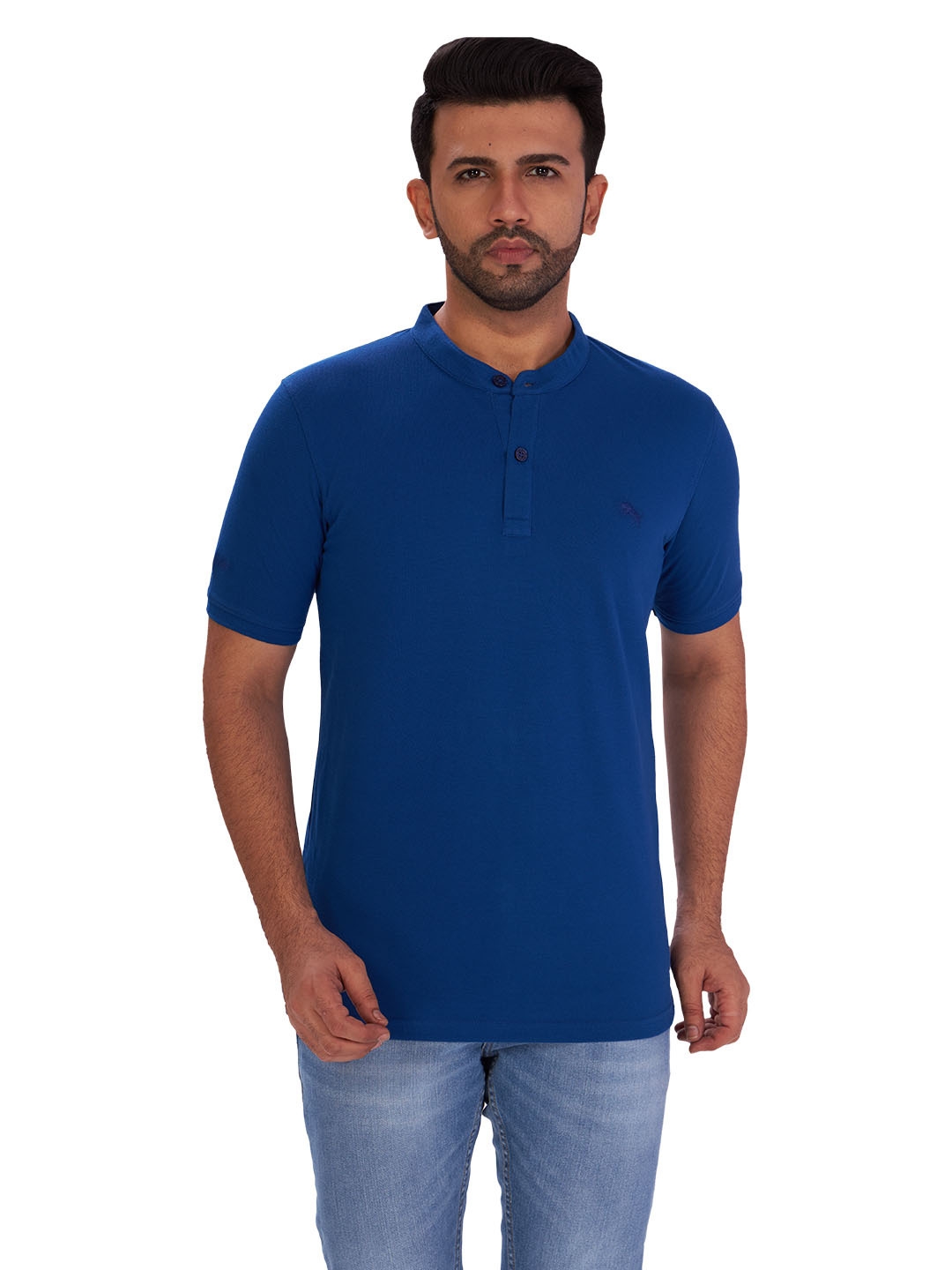 D'cot by Donear Men's Blue Cotton T-Shirts