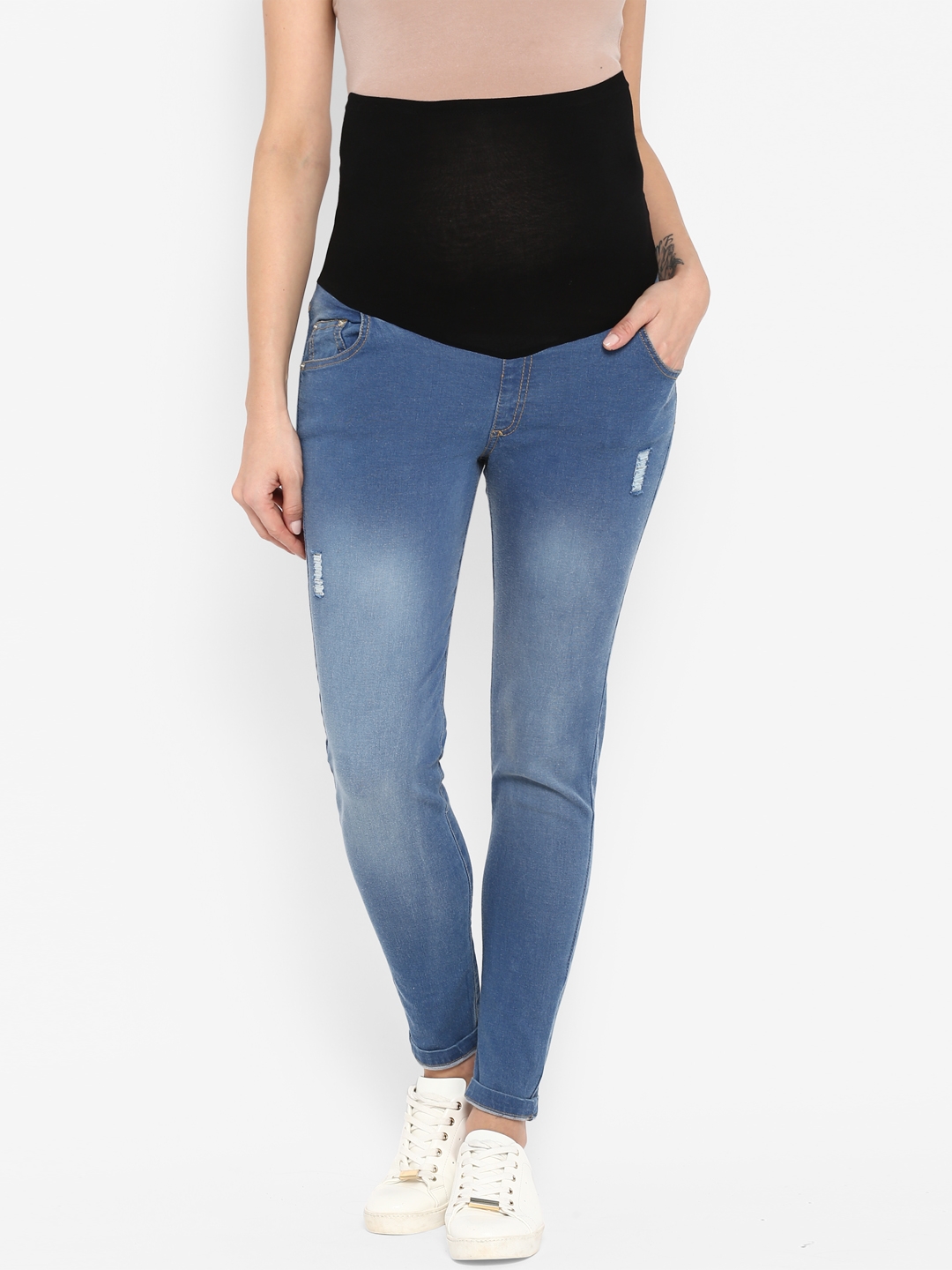 Mothercare | Women Maternity Ripped Jeans - Blue