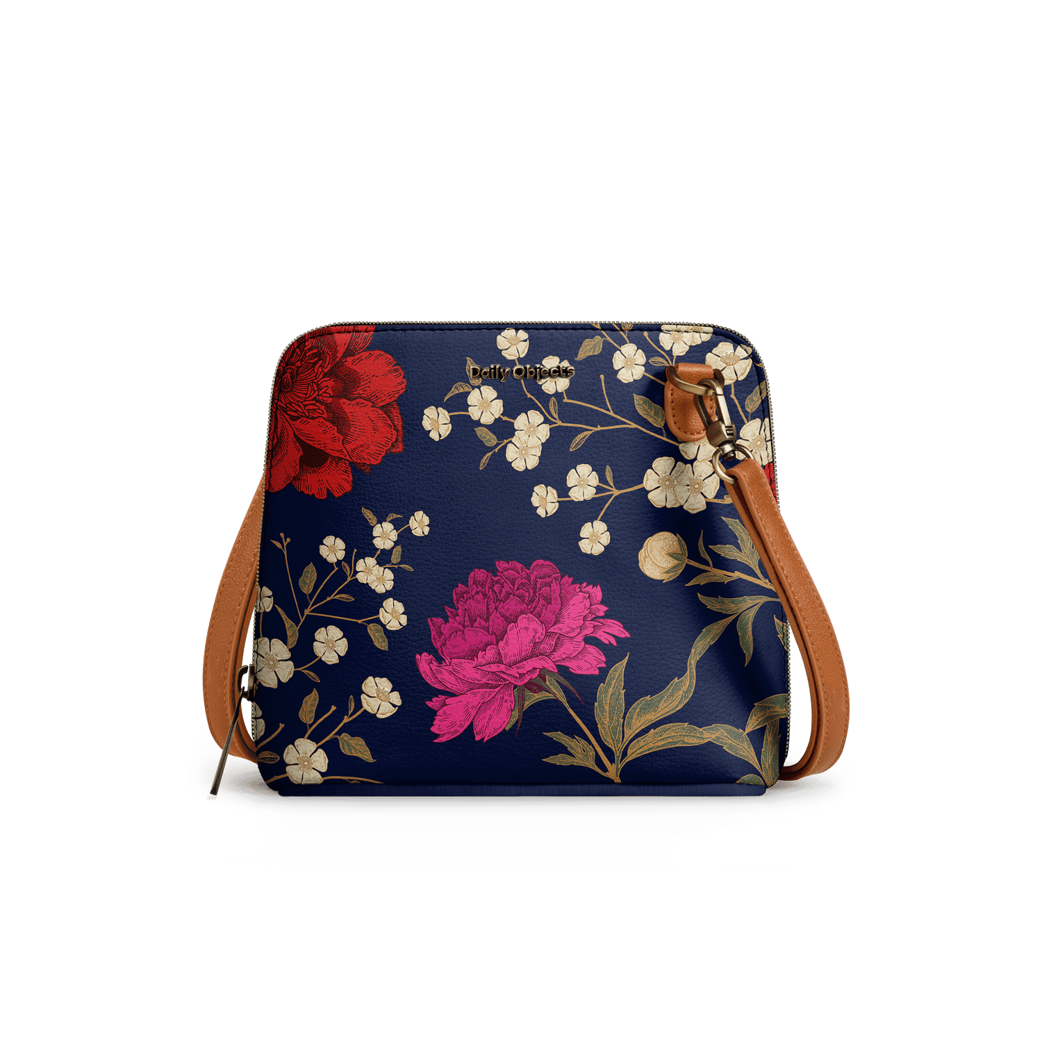 DailyObjects | DailyObjects Midnight Chrysanthemums - Trapeze Crossbody Bag