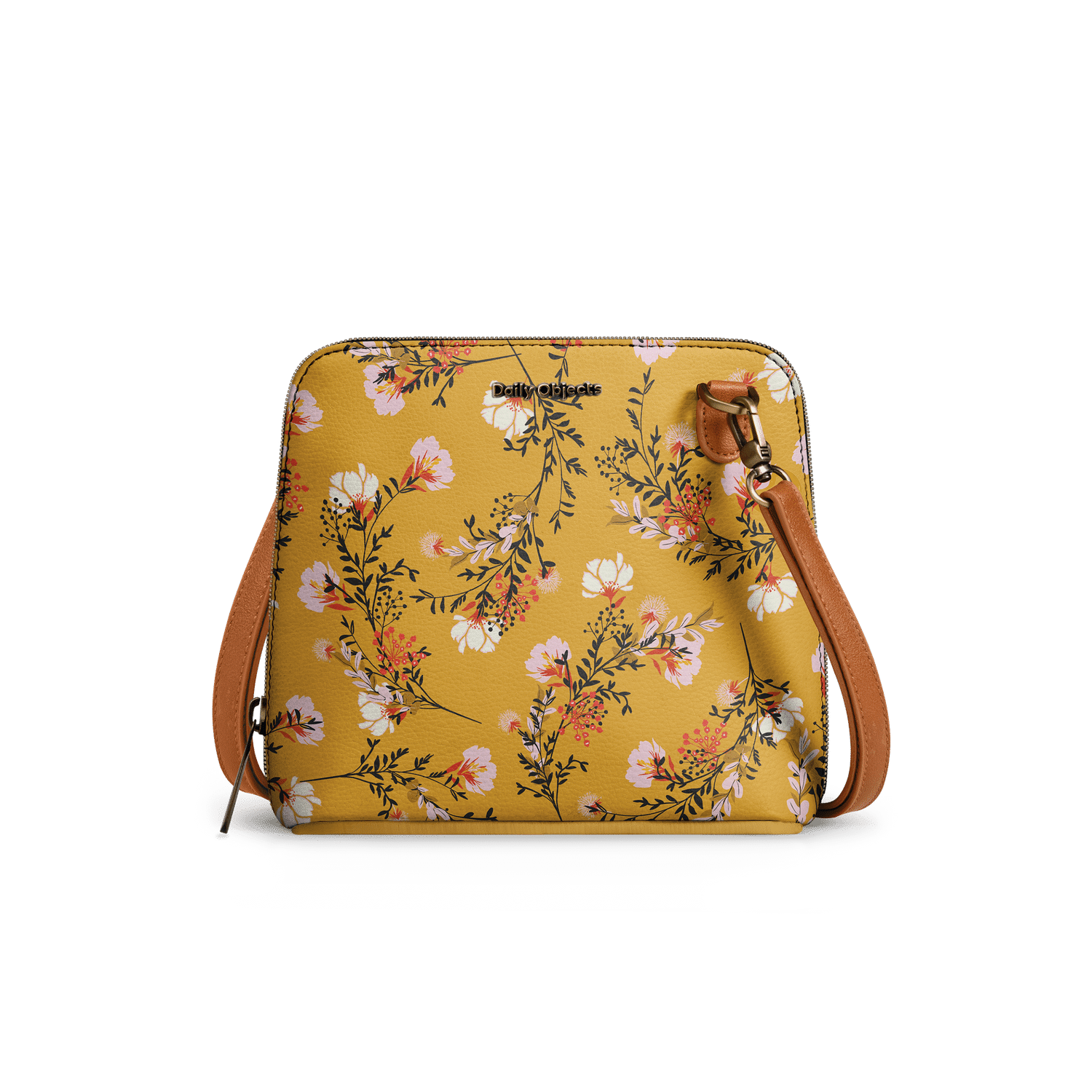 DailyObjects Mustard Flowers - Trapeze Crossbody Bag