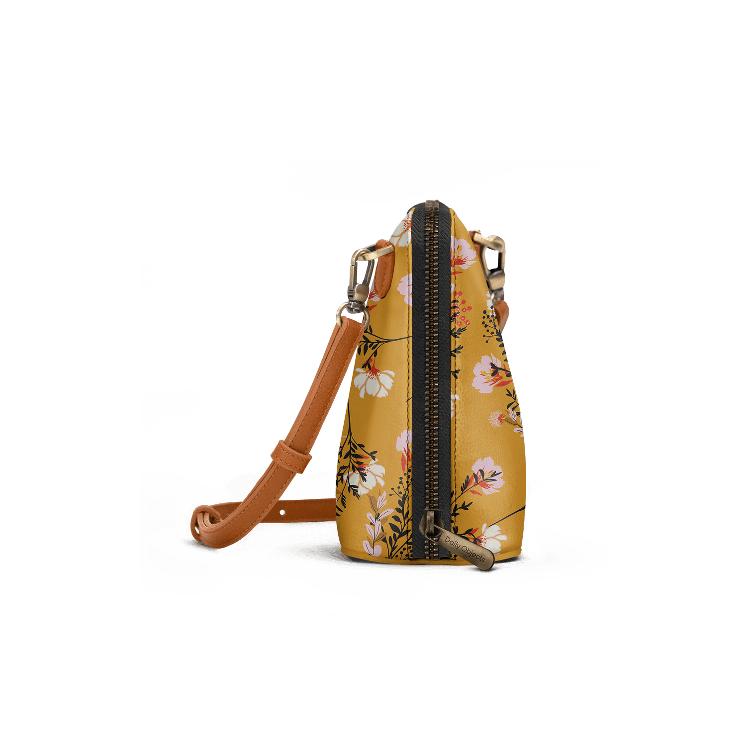 DailyObjects Mustard Flowers - Trapeze Crossbody Bag