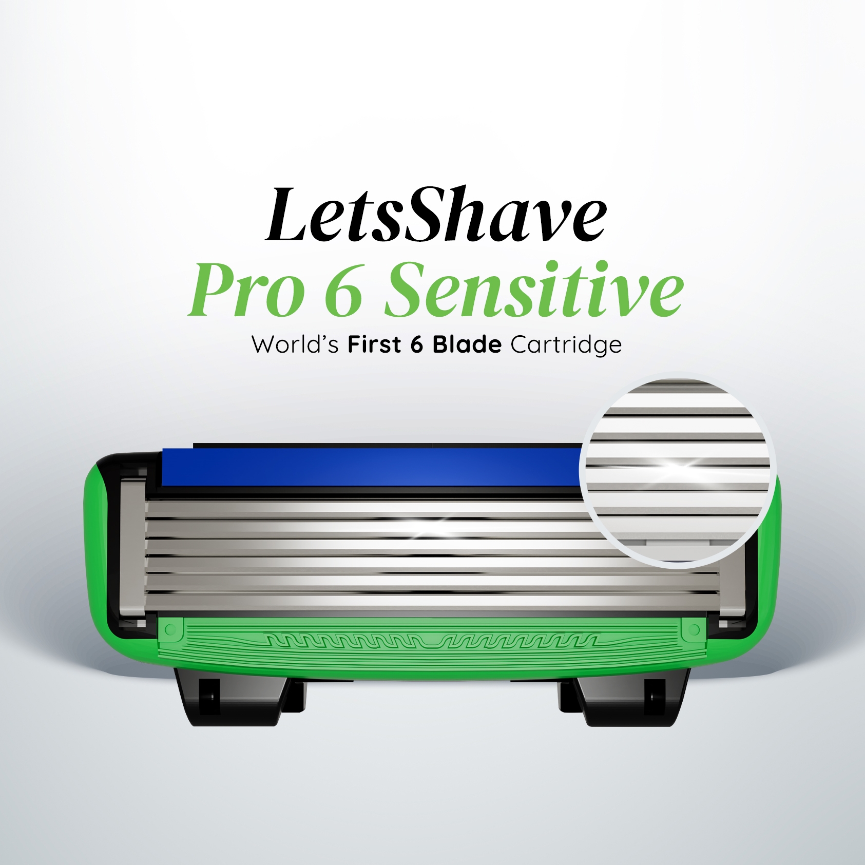 LetsShave Pro 6 Sensitive Shaving Blades - Pack of 4 Razor Blades