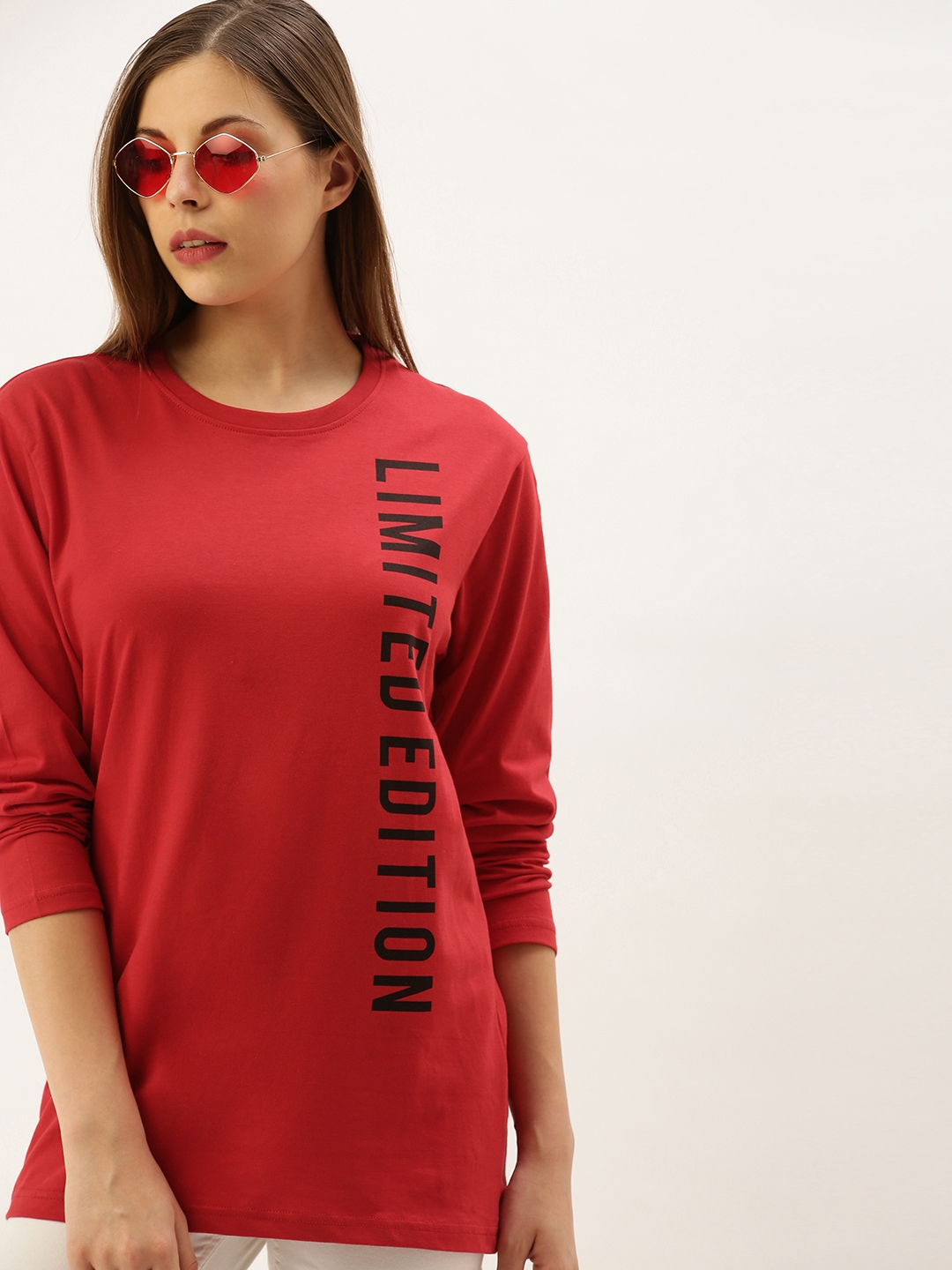 Dillinger | Dillinger Women Red Printed Oversized T-Shirt