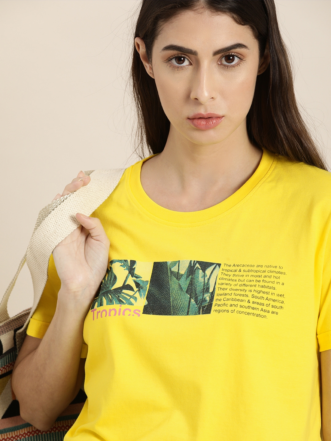 Dillinger | Dillinger Women Yellow Graphic Printed T-Shirt