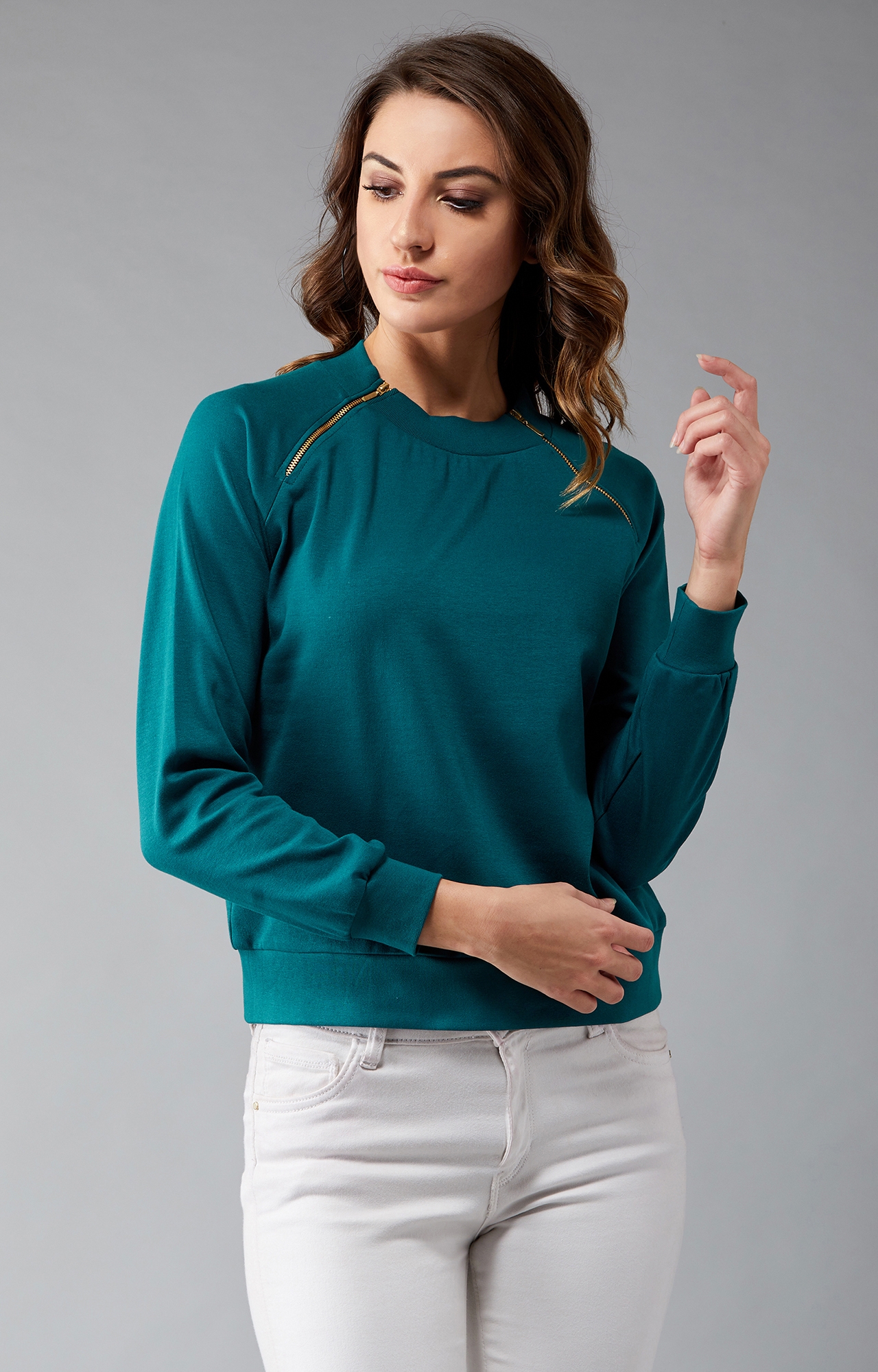 Dolce Crudo | Cheers To Love Zip Sweatshirt Turquoise