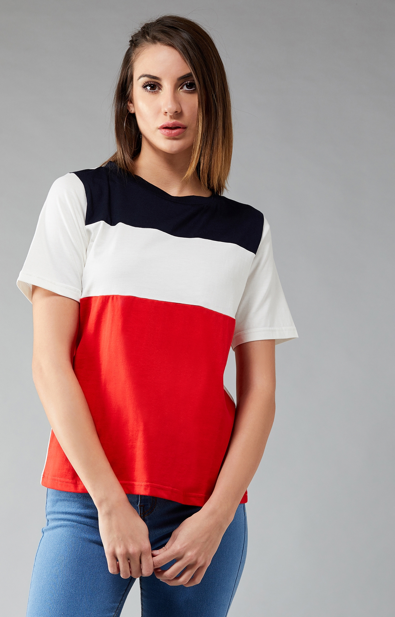 Dolce Crudo | Count On Me Color-Block T-Shirt Multicolor Base Red