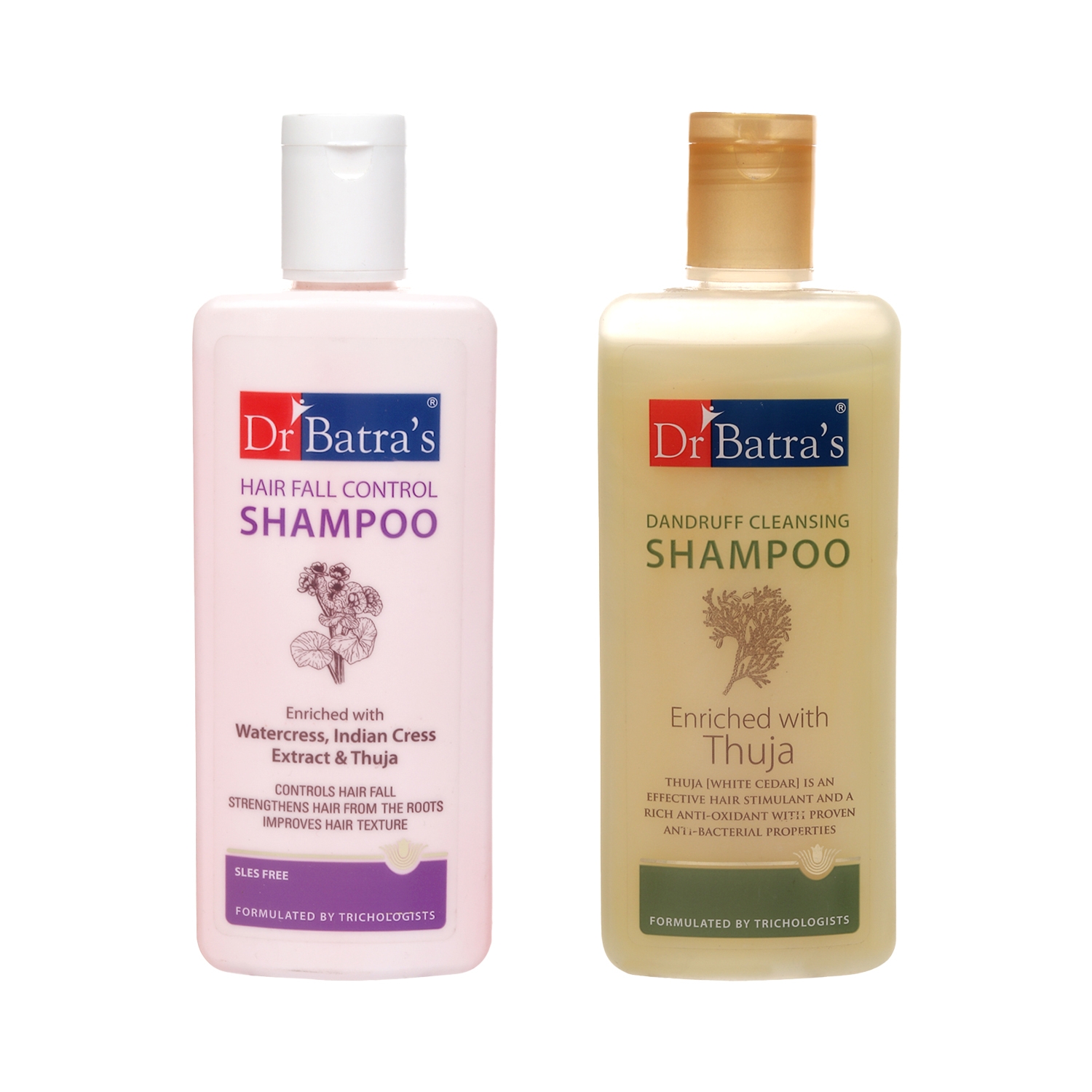Dr Batra's | Dr Batra's Dandruff Cleansing Shampoo - 200 ml and HairFall Control Shampoo- 200ml (Pack of 2 for Men and Women)