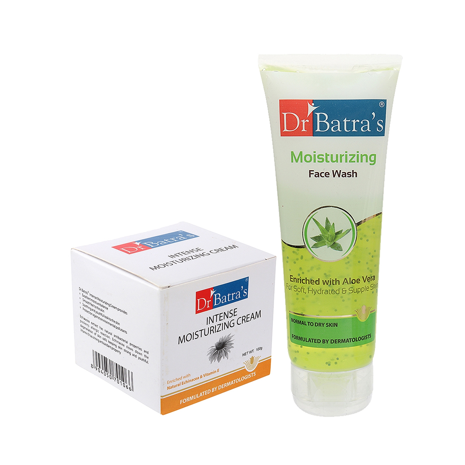 Dr Batra's | Dr Batra's Intense Moisturizing Cream -100 g and Face Wash Moisturizing - 100 gm (Pack of 2 For Men and Women)