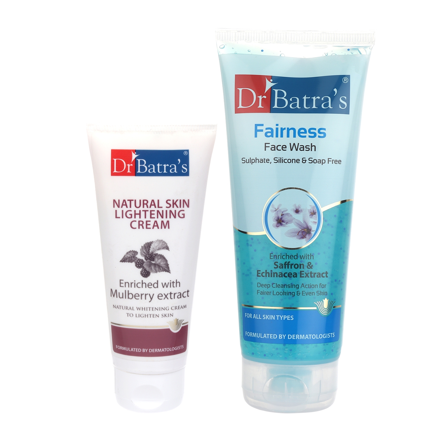 Dr Batra's | Dr Batra's Natural Skin Lightening Cream - 100 gm And Fairness Face Wash 200 gm (Pack of 2 Men and Women)