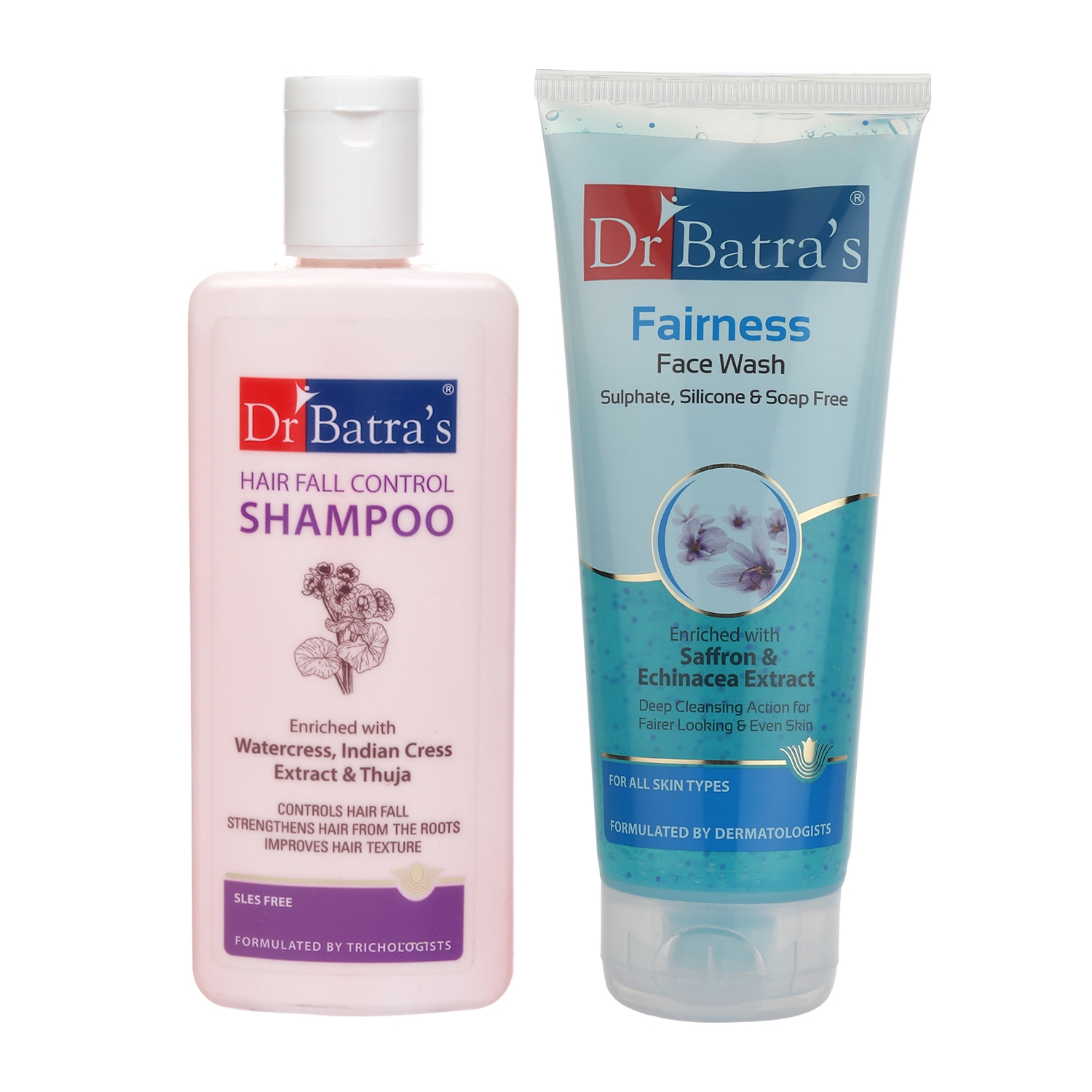 Dr Batra's | Dr Batra's HairFall Control Shampoo- 200ml  and Fairness Face Wash 200 gm (Pack of 2 Men and Women)
