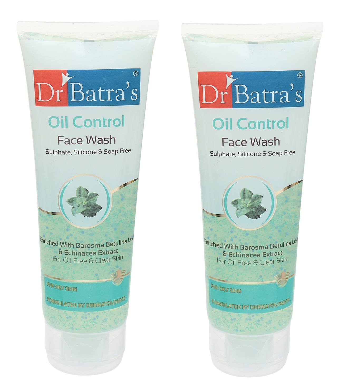 Dr Batra's | Dr Batra's Oil Control Face Wash Sulphate, Silicone & Soap Free Enriched With Barosma Betulina Leaf & Echinancea Extract For Oil Free & Clear Skin - 100 gm (Pack of 2)