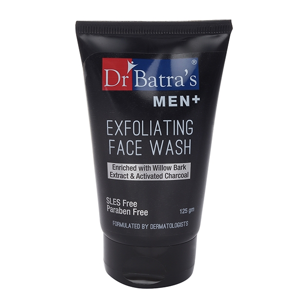 Dr Batra's Men+ Exfoliating Face Wash Enriched With Willow Black Extract & Activated Charcoal - 125 ml