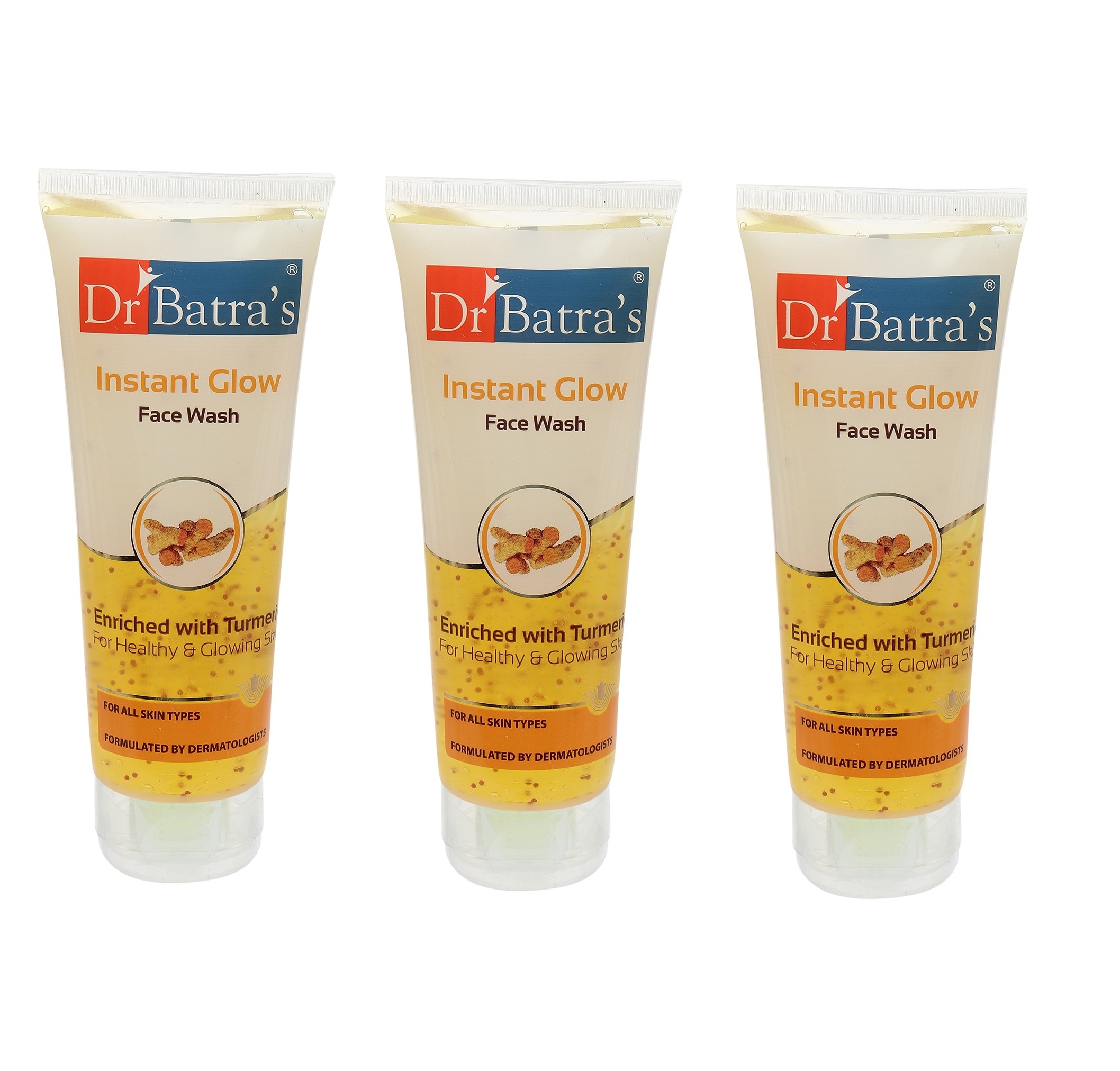 Dr Batra's | Dr Batra's Instant Glow Face Wash Enriched With Tumeric For Healthy & Glowing Skin - 100 gm (Pack of 3)