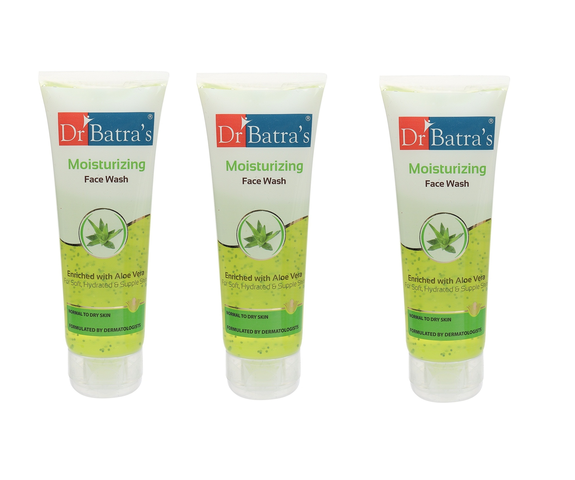 Dr Batra's | Dr Batra's Moisturizing Face Wash Enriched With Aloe Vera Soft, Hydrated & Supple Skin - 100 gm (Pack of 3)