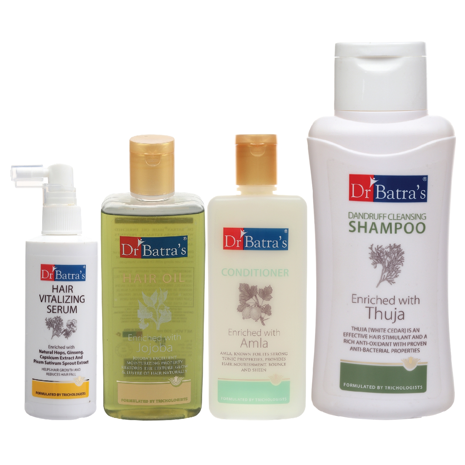 Dr Batra's | Dr Batra's Hair Vitalizing Serum 125 ml, Dandruff Cleansing Shampoo - 500 ml, Hair Oil - 200 ml and Conditioner 200 ml