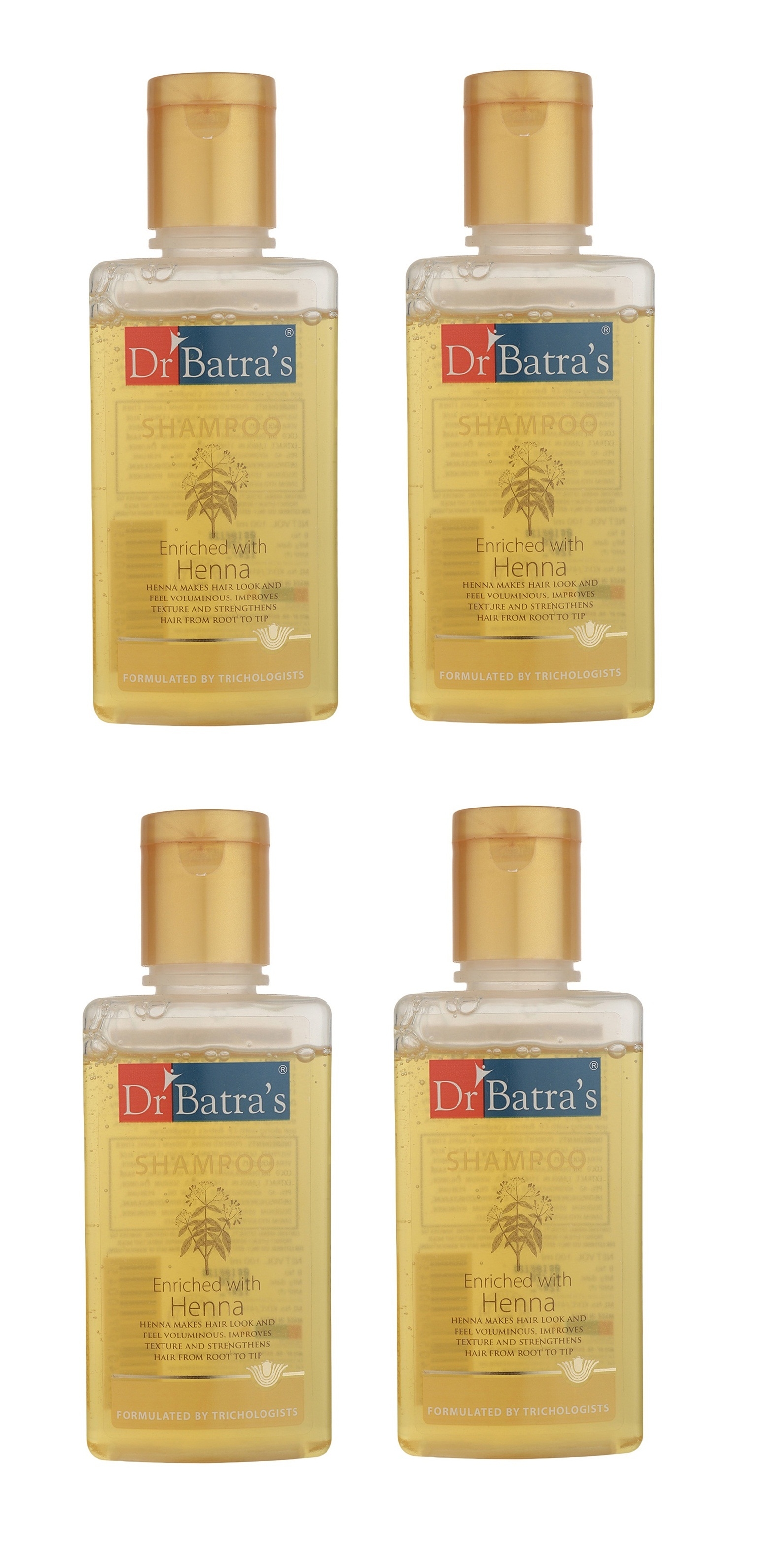Dr Batra's | Dr Batra's Shampoo Enriched With Henna - 100 ml (Pack of 4)
