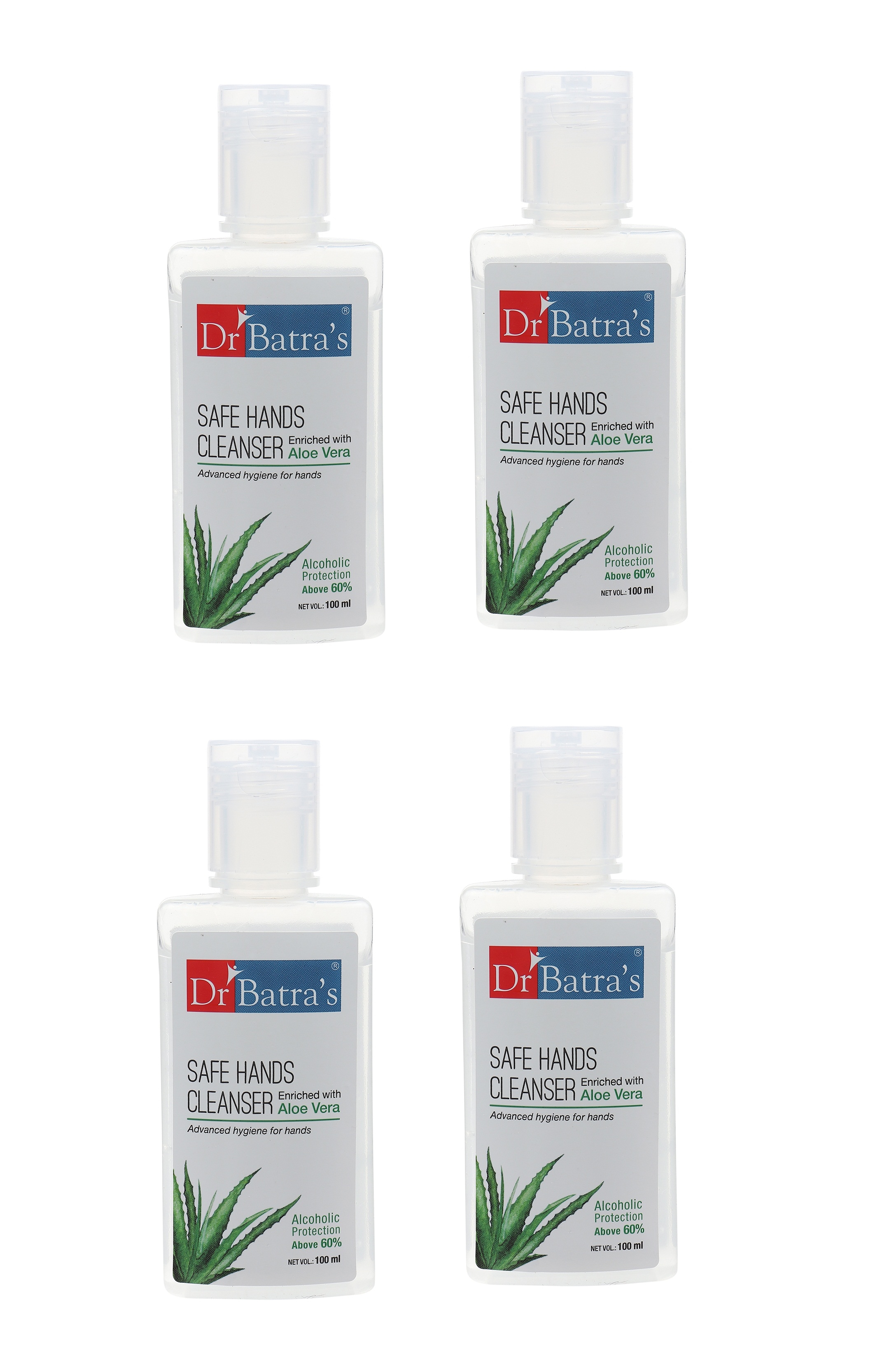 Dr Batra's | Dr Batra's Safe Hands Cleanser Enriched With Aloe vera - 100 ml (Pack of 4)