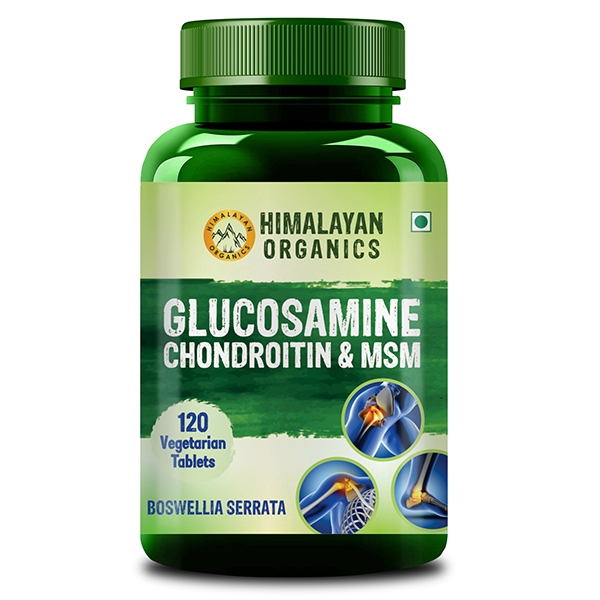 Himalayan Organics Glucosamine Chondroitin MSM with Boswellia | For Bone, Joint & Cartilage Support | 120 Tablets
