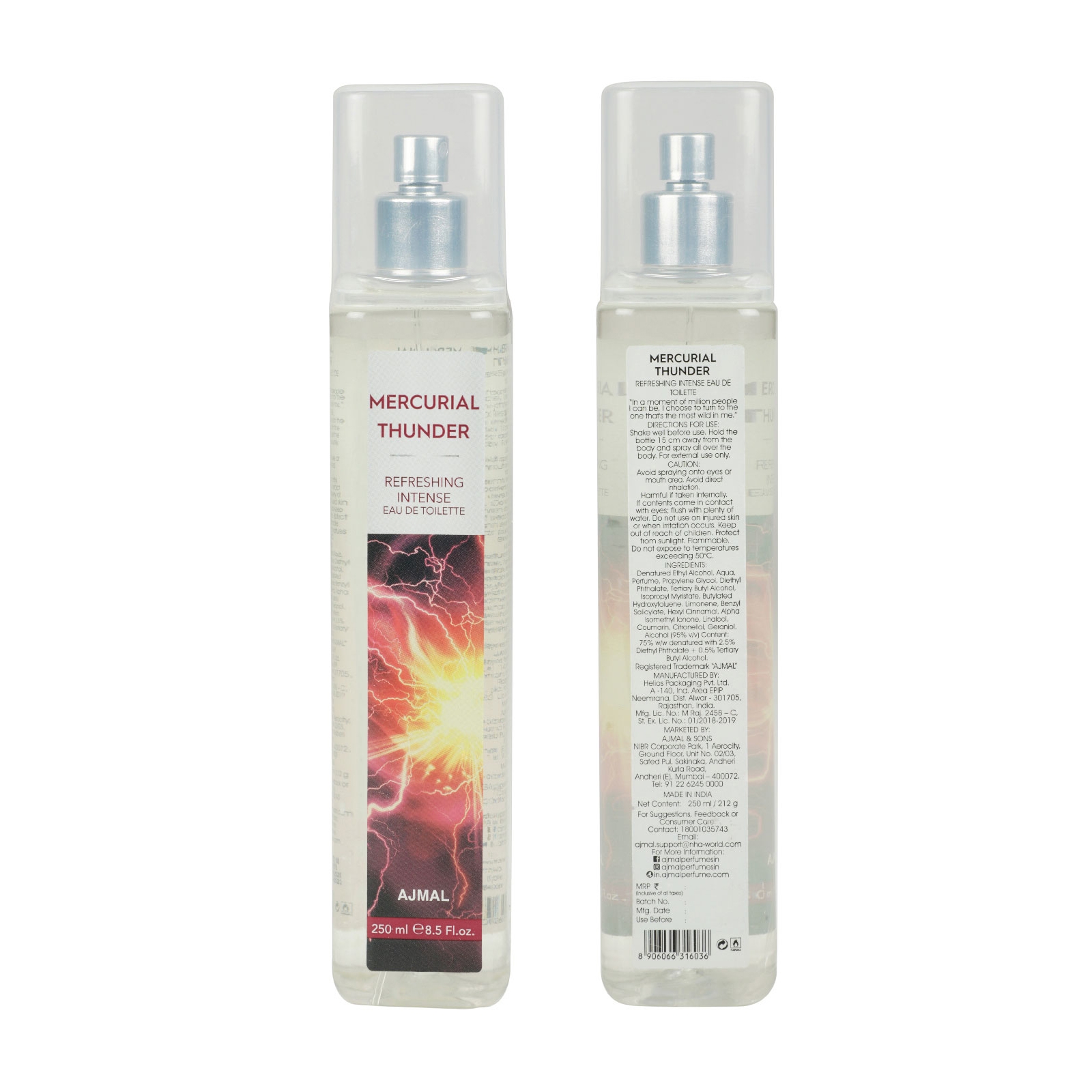 Ajmal | Ajmal Mercurial Thunder Eau De Toilette Perfume 250ml for Unisex + 2 Perfume Testers