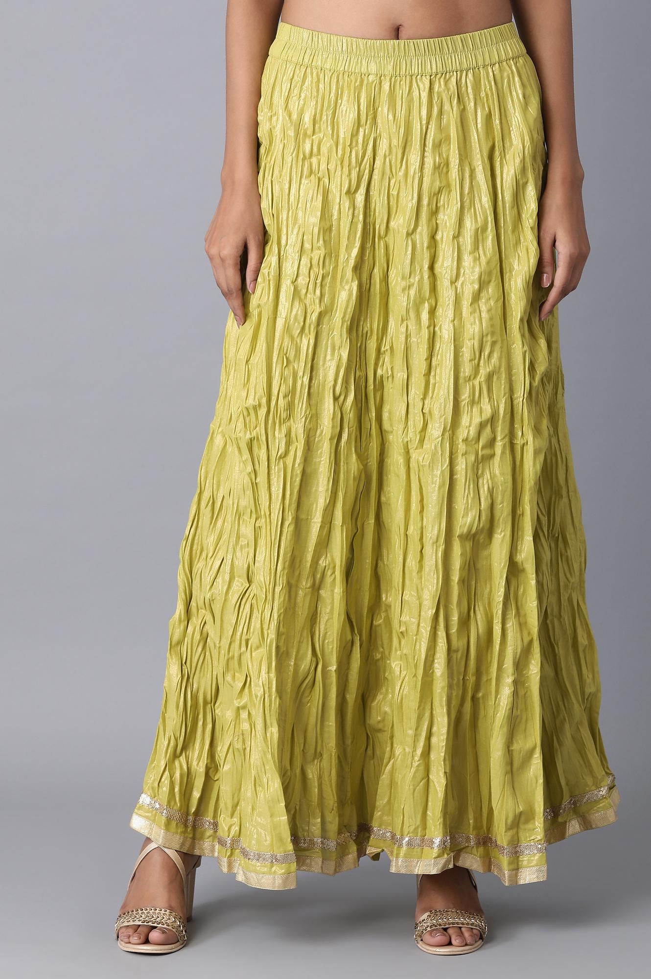 Elleven | Olive Cotton Floral Print Skirt