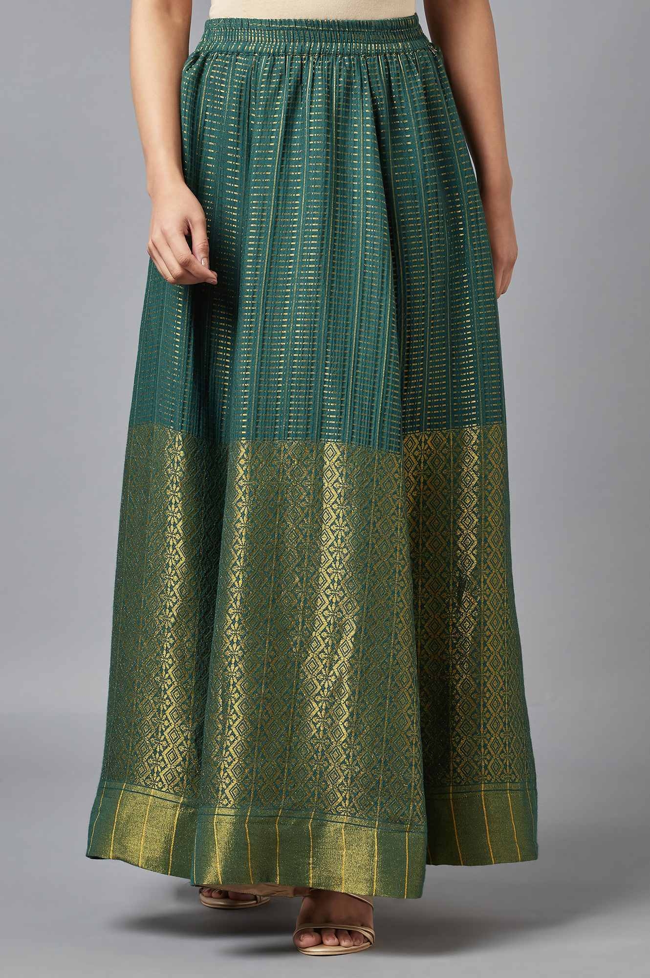 Elleven | Green Dobby Print Skirt