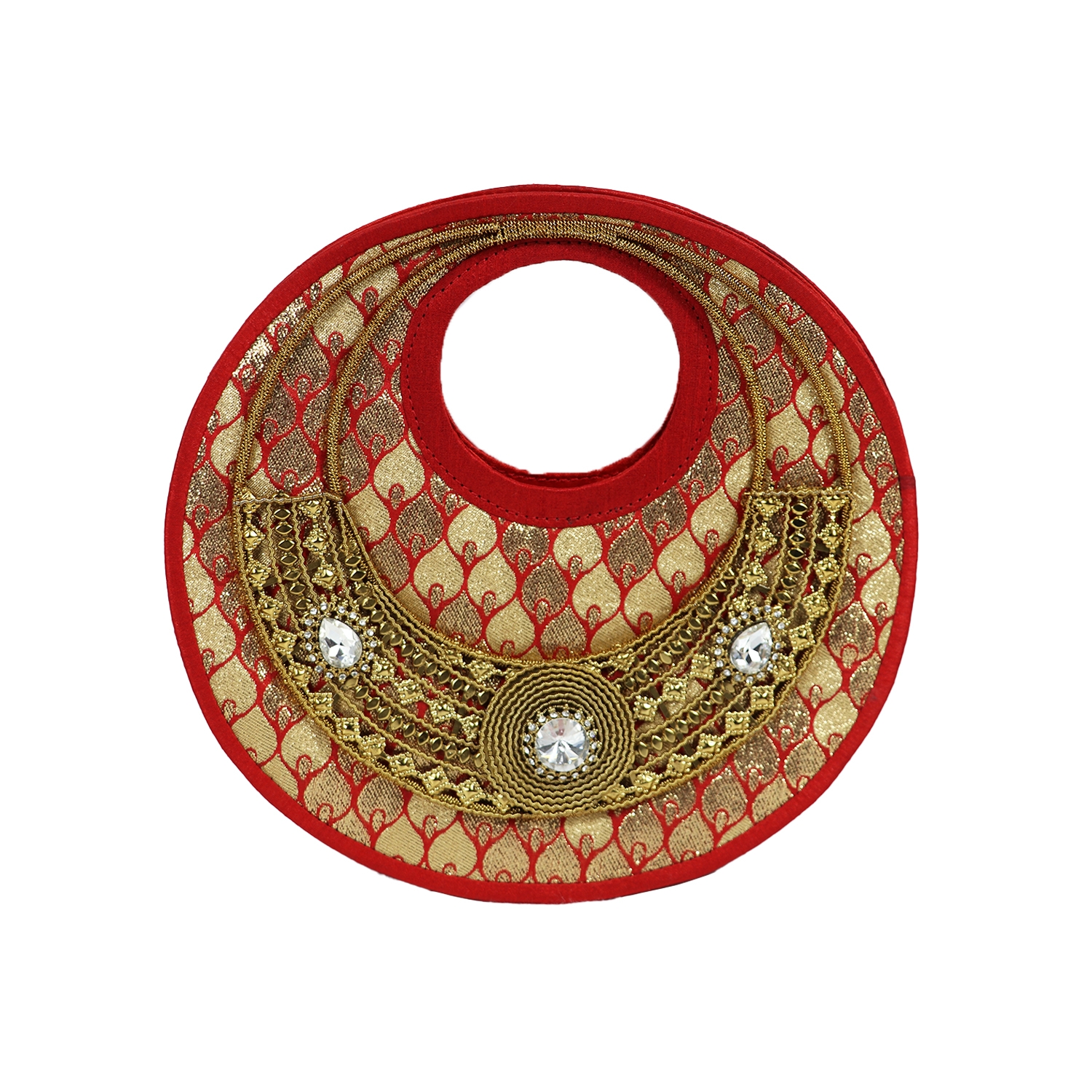 Women's Embroidered Round Party Clutch