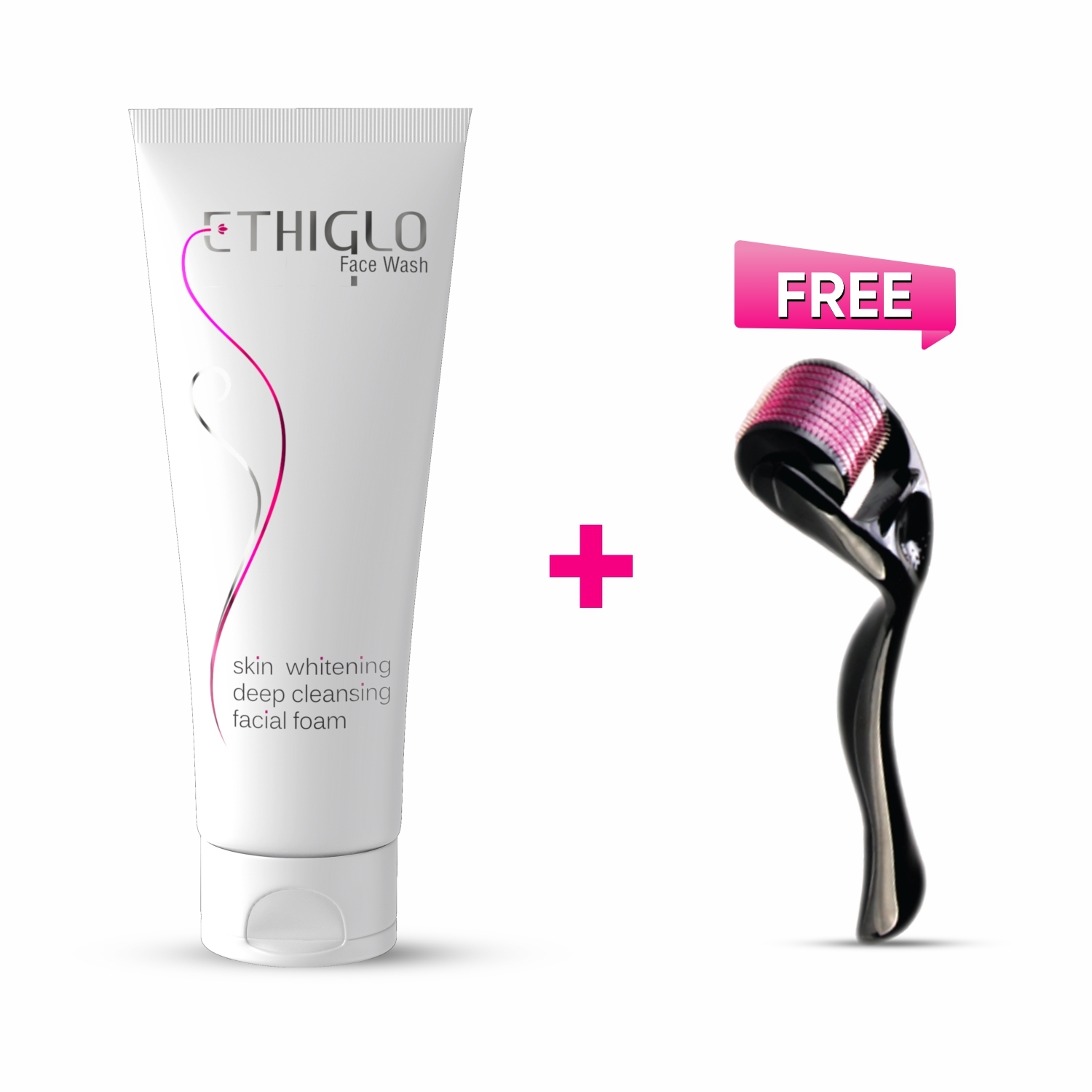 EMM | Ethiglo Skin Whitening and Deep Cleaninsing Face wash with Free Derma Roller