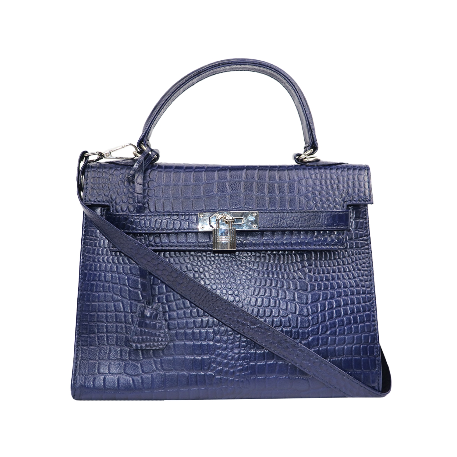 Designer Blue cute handbag with unique lock