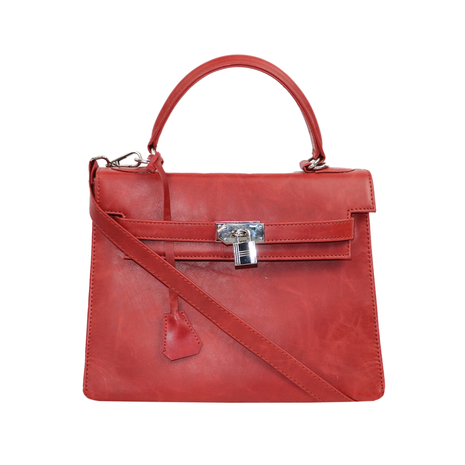 EMM | Designer red cute handbag with unique lock