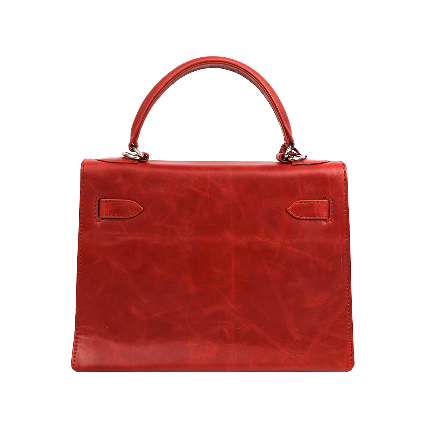 Designer red cute handbag with unique lock