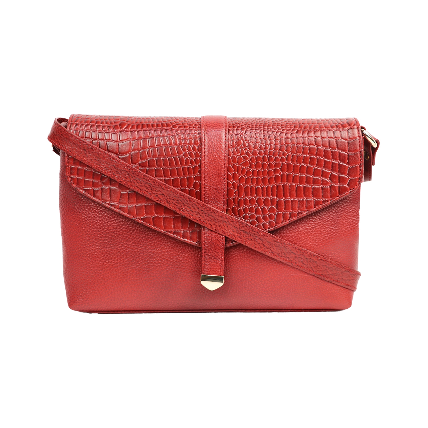 EMM | Fashion Crossbody Satchel Handbag | Crocodile Shoulder Bag | Brown