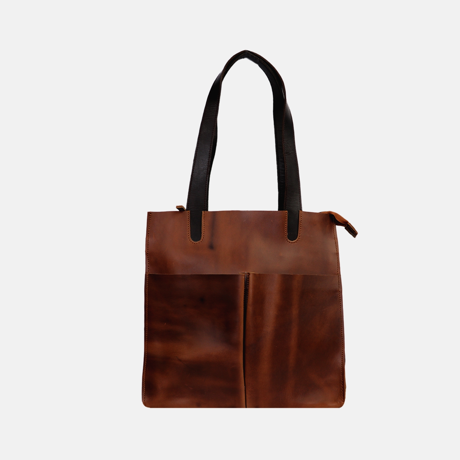 EMM | Tote Bag with Leather Shoulder Straps - Brown