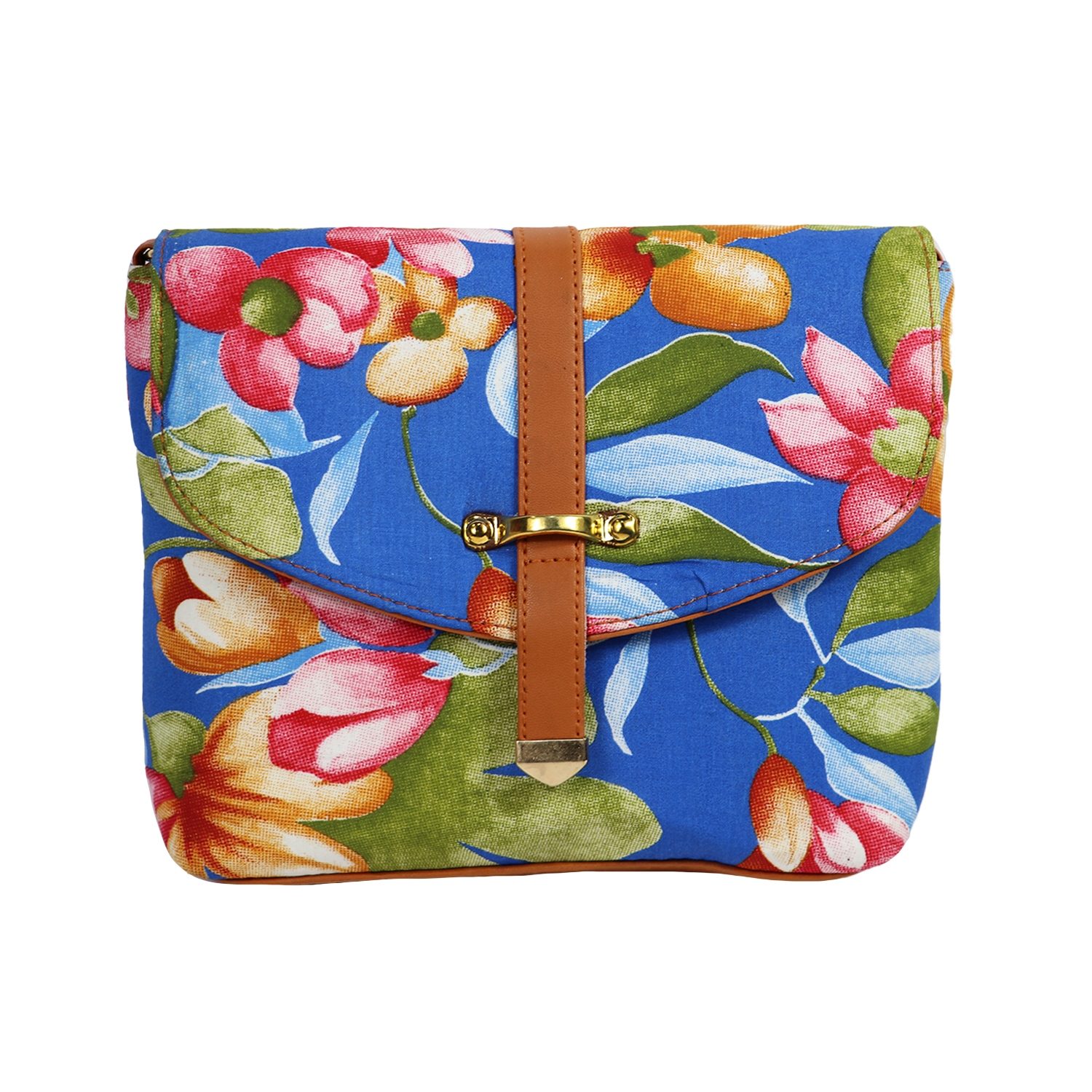 EMM | Women's Flower Print Design Embellished Sling Bag |Blue
 1