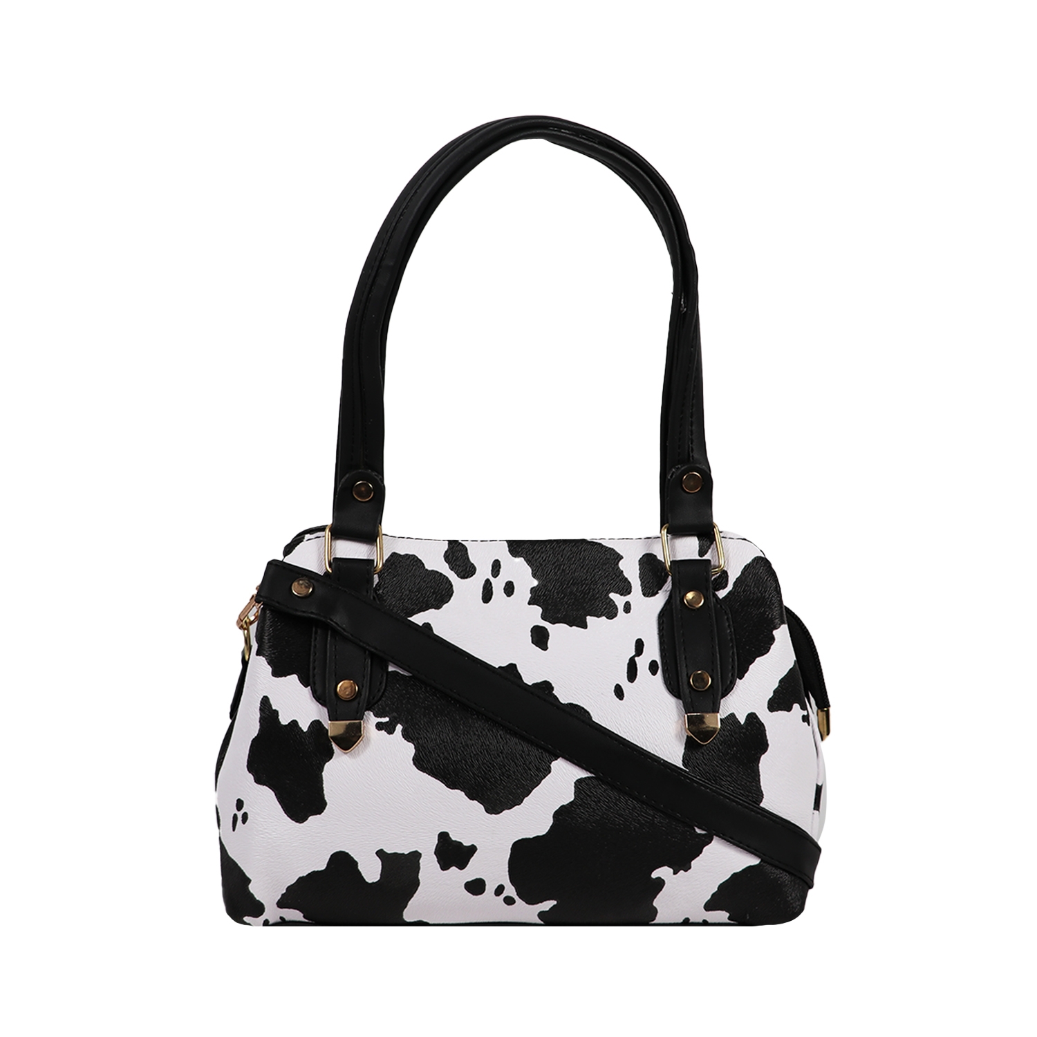 EMM | Black & White PU Structured Shoulder Bag