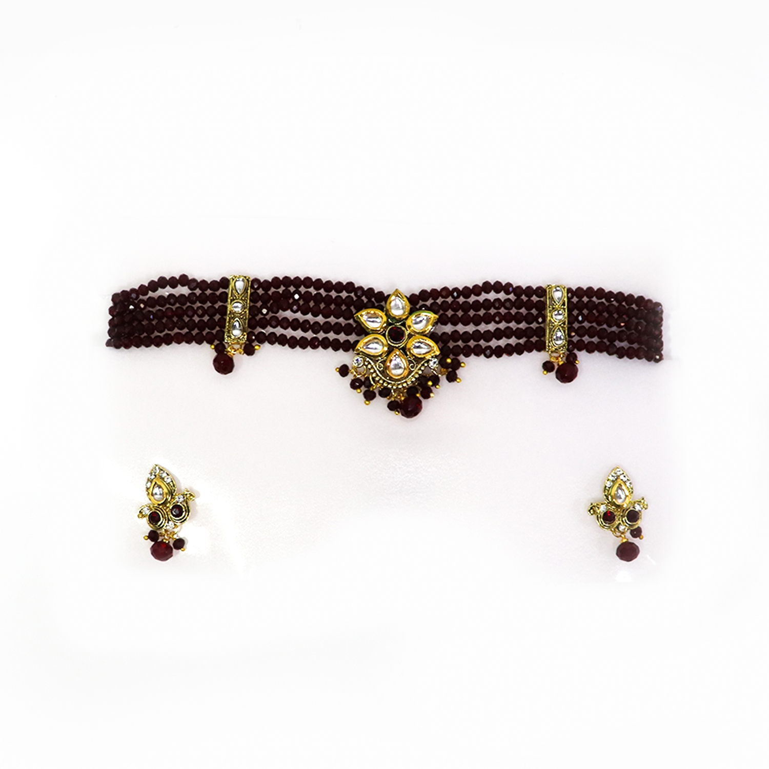 EMM | EMM's Traditional Kundun And Beads Choker Necklace Set