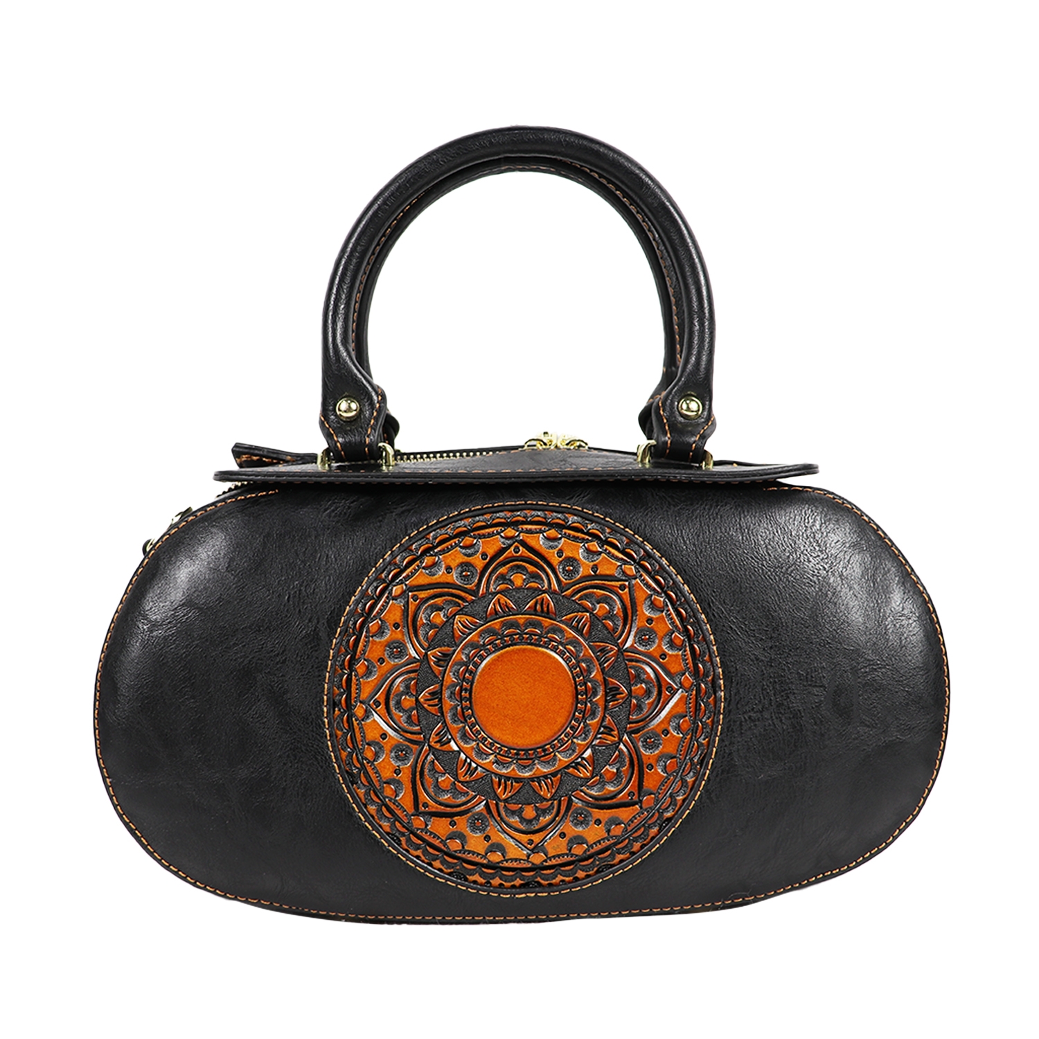 EMM | Black Textured Leather Handheld Bag