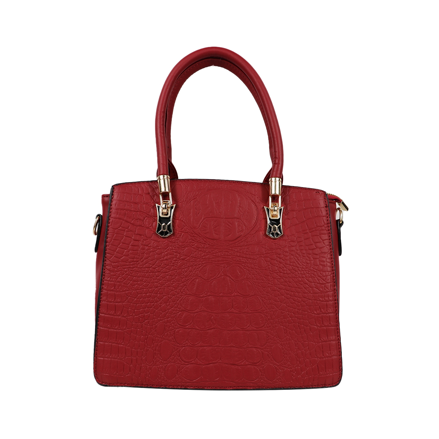 EMM | Red textured Embellished handbag with Belt
