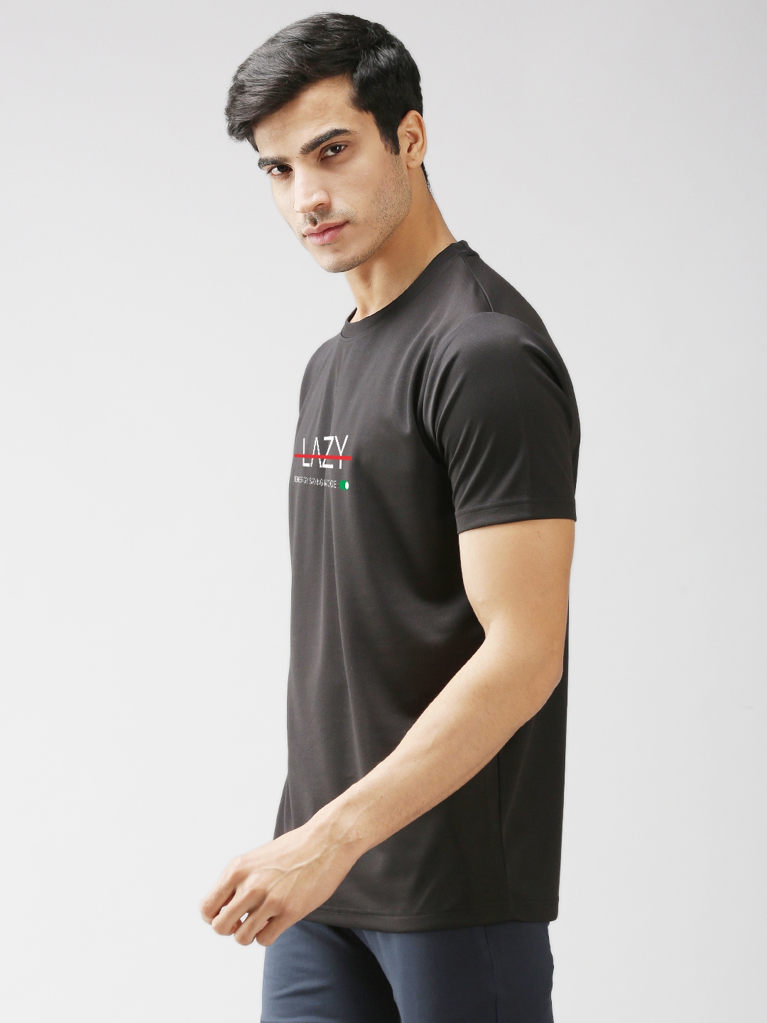 EPPE Dryfit Micropolyester Tshirt for Men's Round Neck Half Sleeves Sports Casual - Black - Size-S(36)