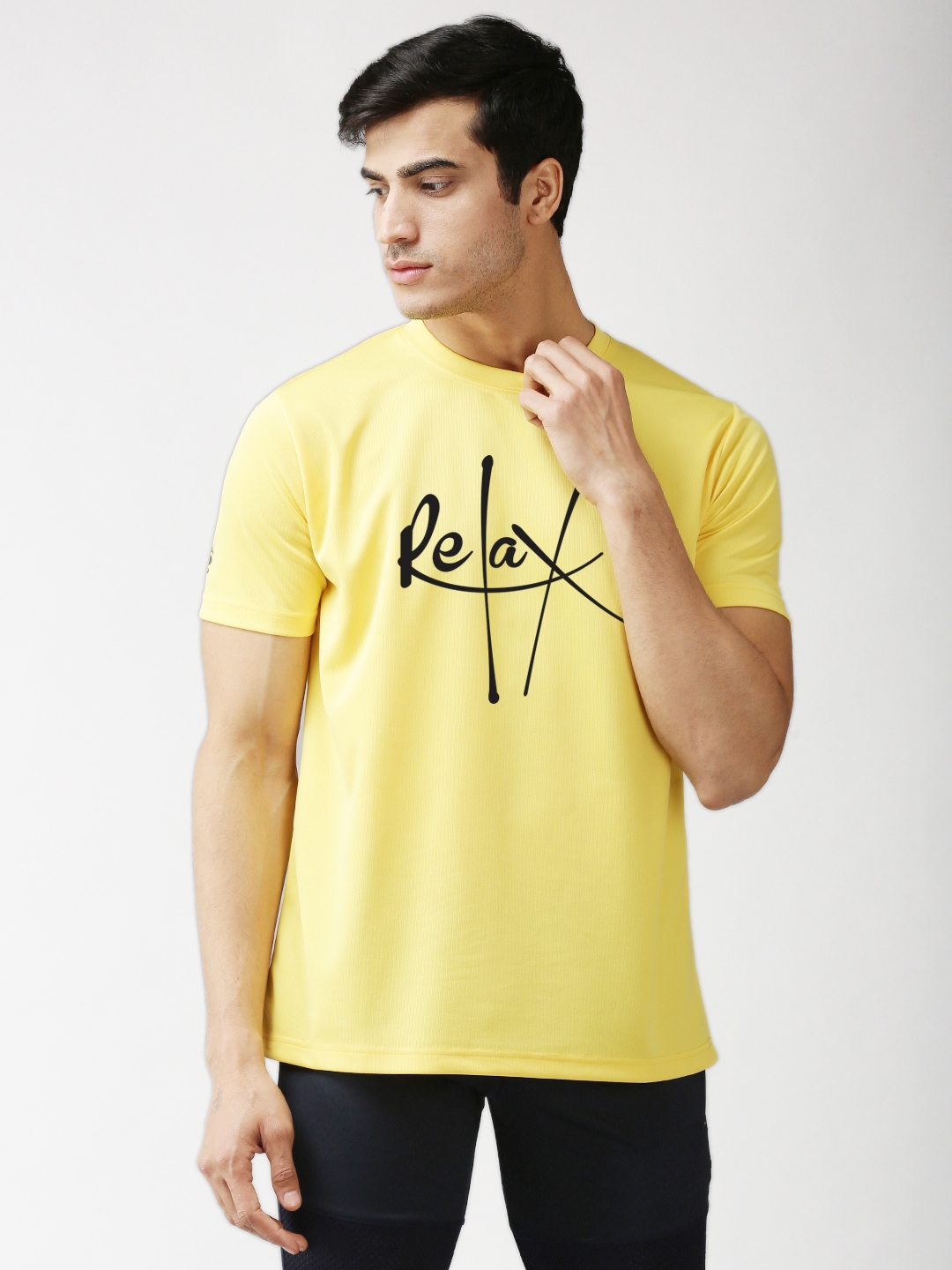 Eppe | EPPE Dryfit Micropolyester Tshirt for Men's Round Neck Half Sleeves Sports Casual - Yellow - Size-S(36)
