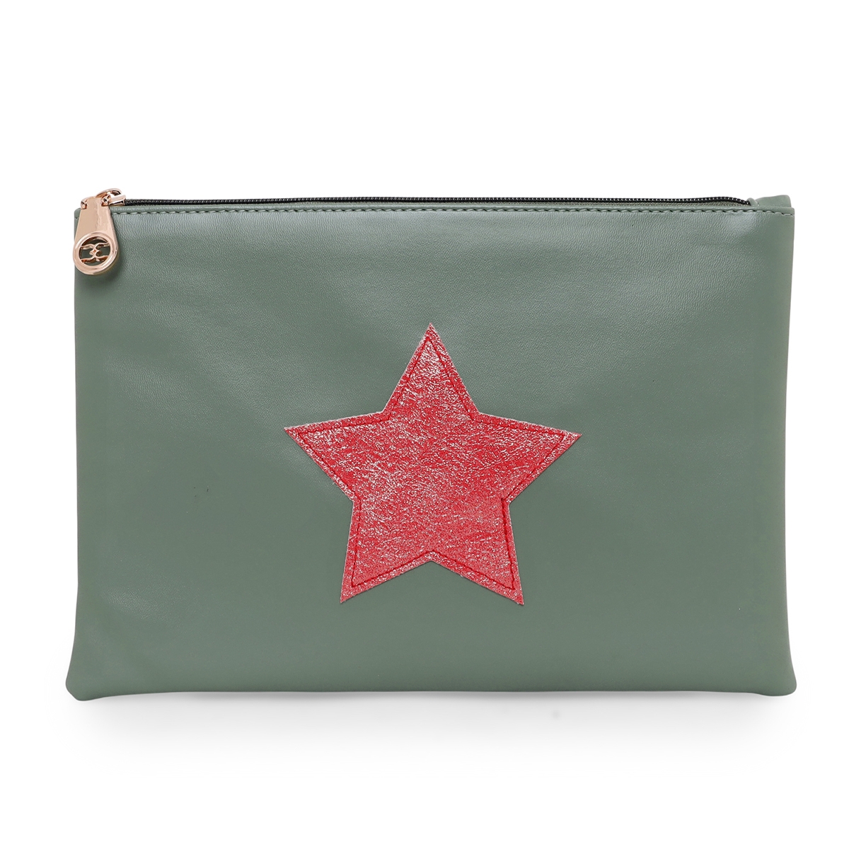 ESBEDA | ESBEDA  Olive Green Color  Solid Star Pouch Kit For Women
