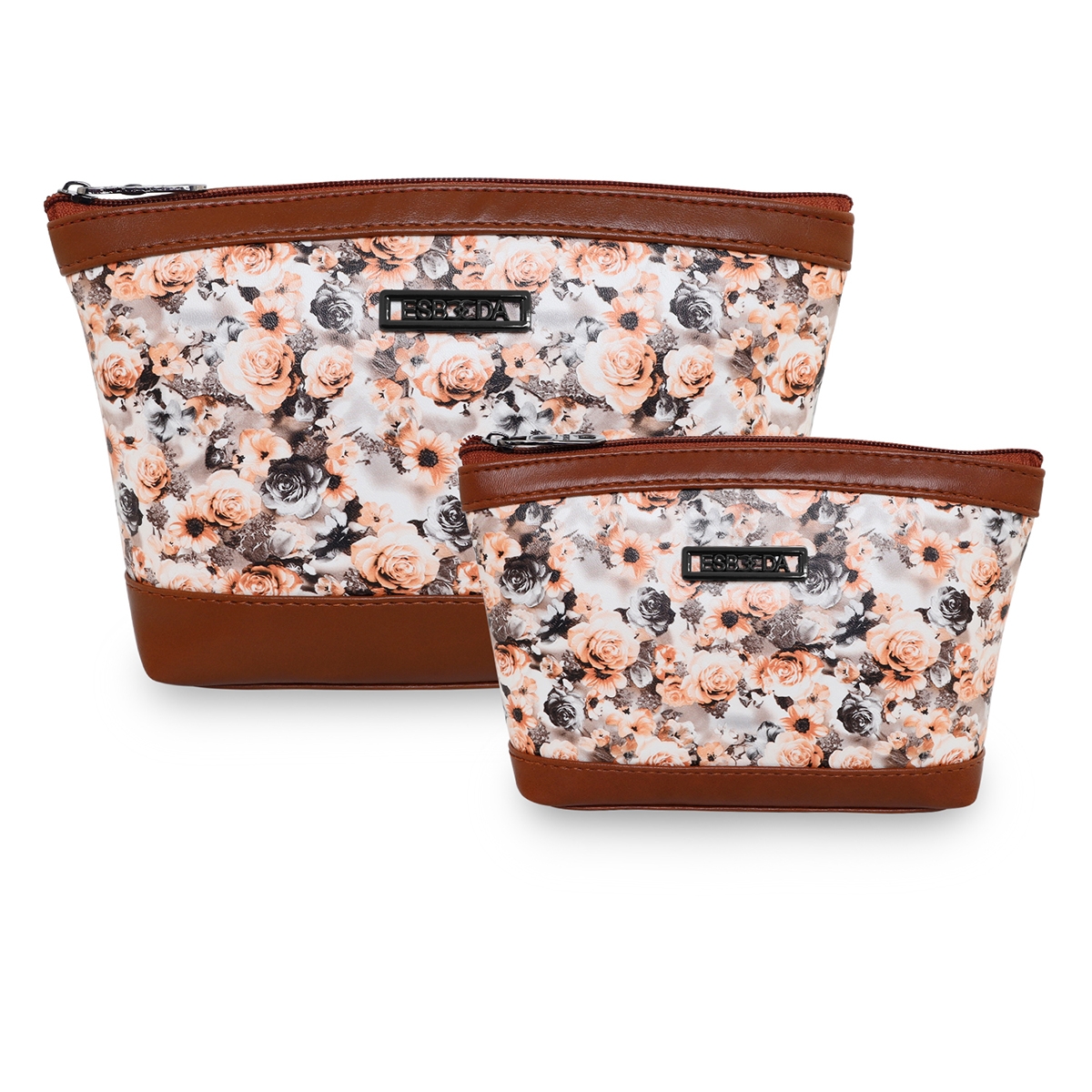 ESBEDA | ESBEDA Tan Color Floral Print Pouch For Women Pack of 2 0