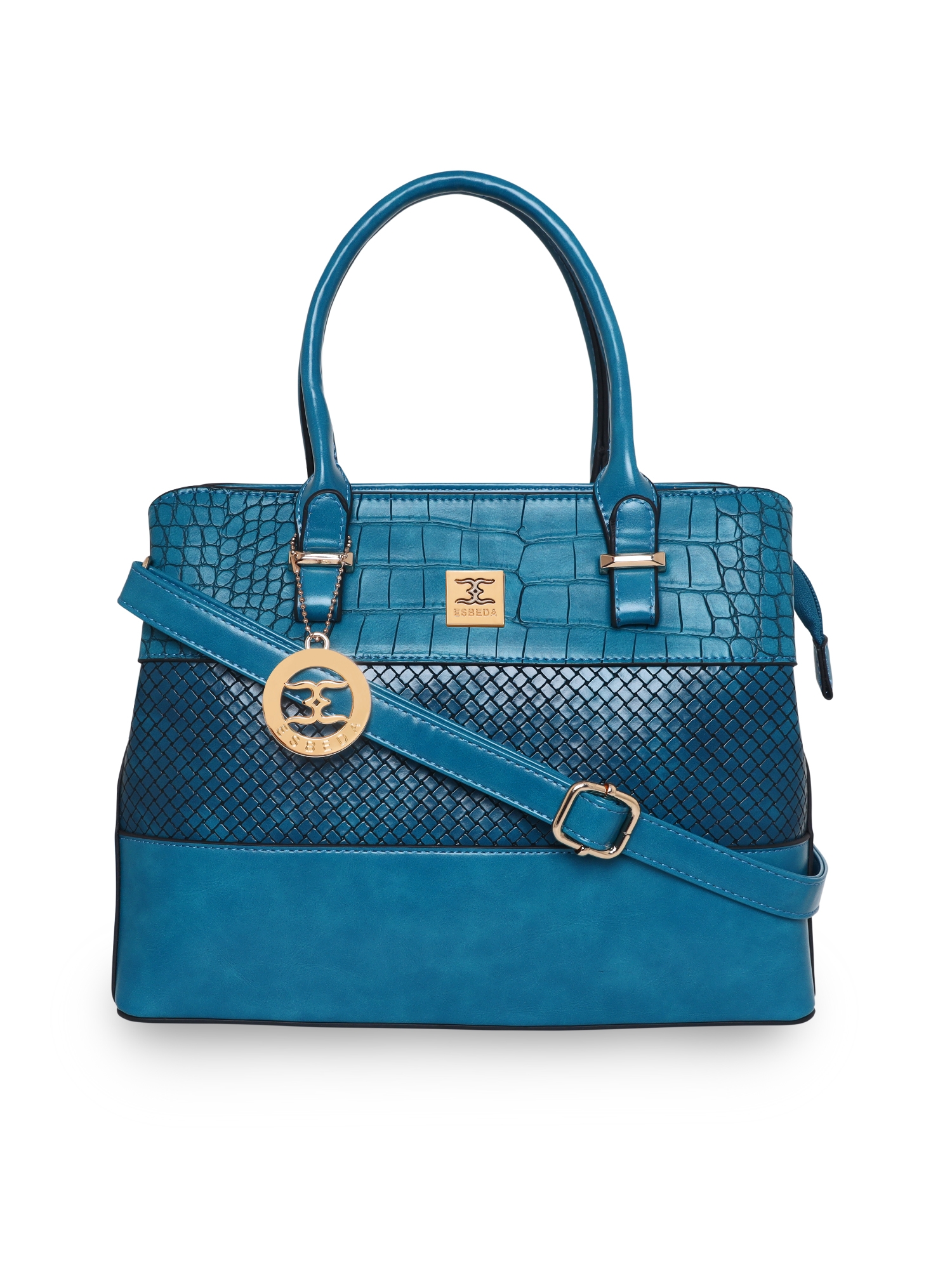 ESBEDA | ESBEDA Sea Green Color Solid Pattern Top Handle handbag For Women