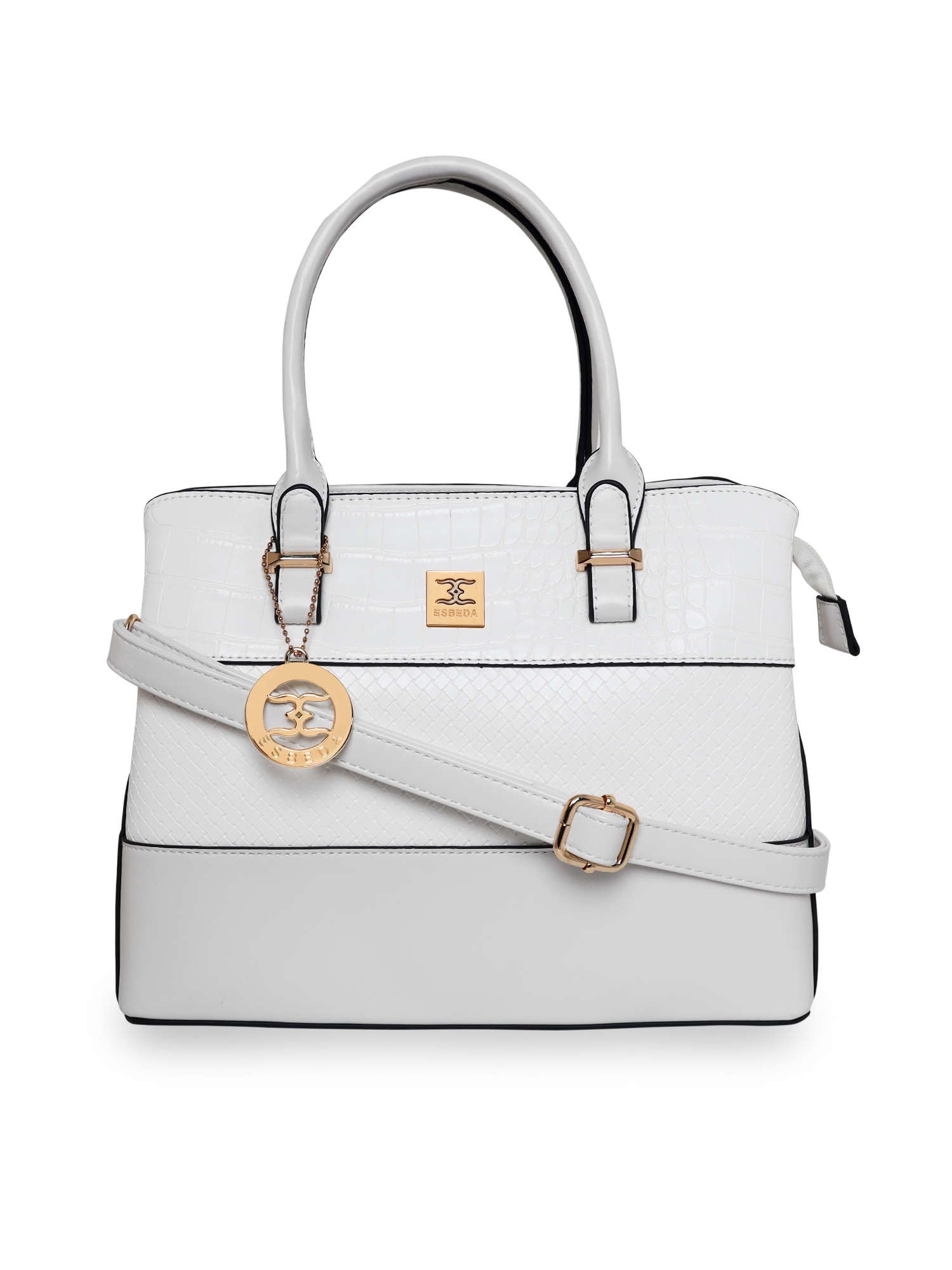 ESBEDA | ESBEDA White Color Solid Pattern Top Handle handbag For Women