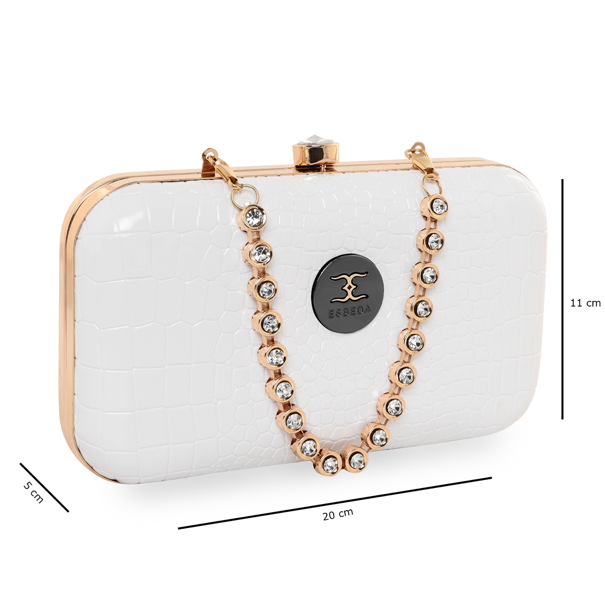 Women's White PU Solid Clutches